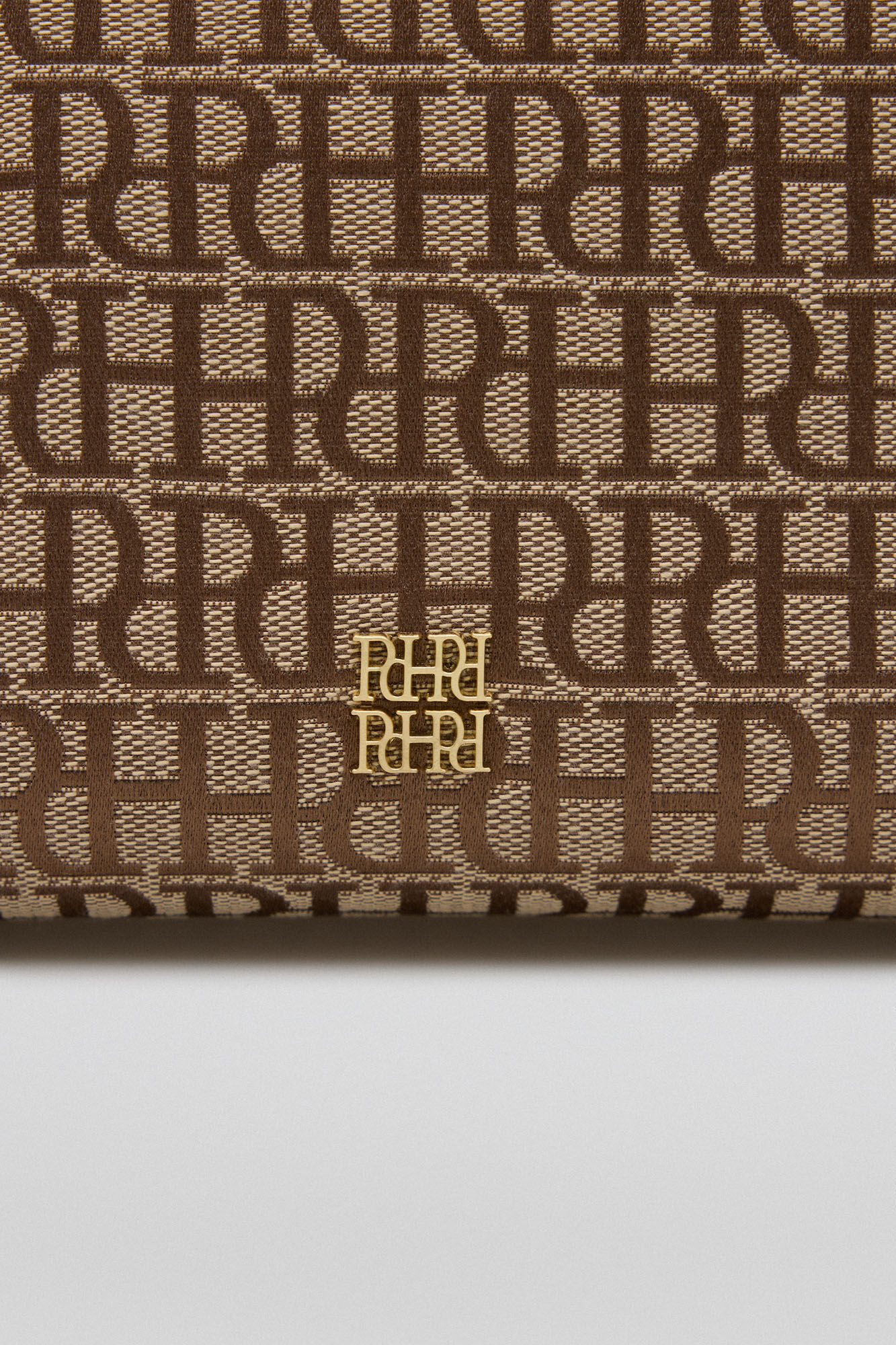 Pedro del Hierro jacquard tote com logo Marrom