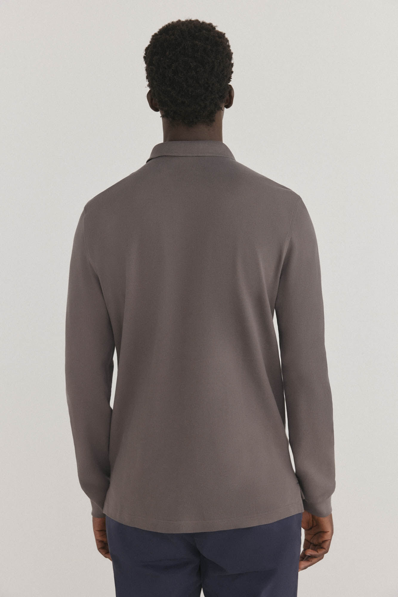 Pedro del Hierro Essential long-sleeved polo shirt Grey