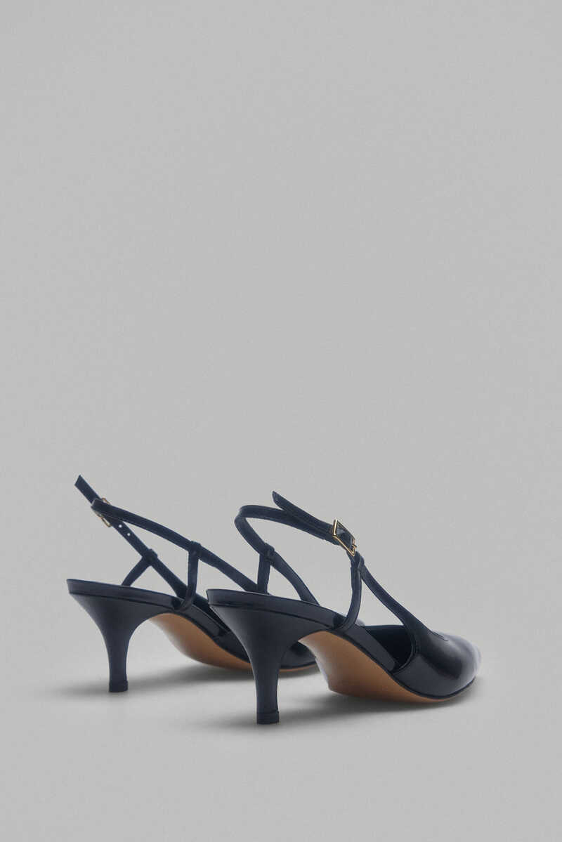 Pedro del Hierro Leather slingback high-heeled shoe Black
