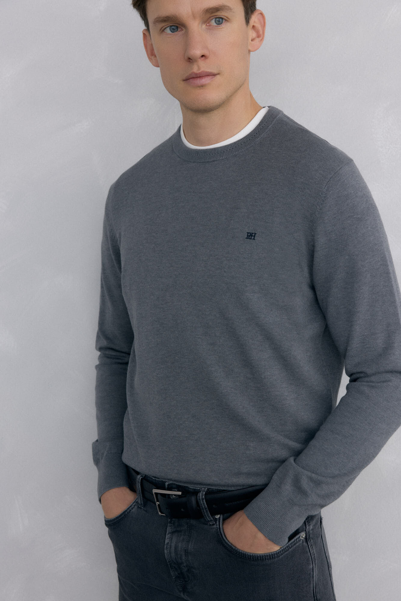 Pedro del Hierro Premium cotton jersey-knit crew neck jumper