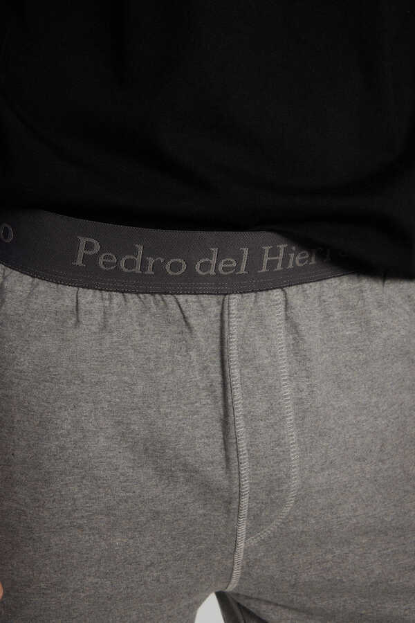 Pedro del Hierro Conjunto de pijama malha Preto
