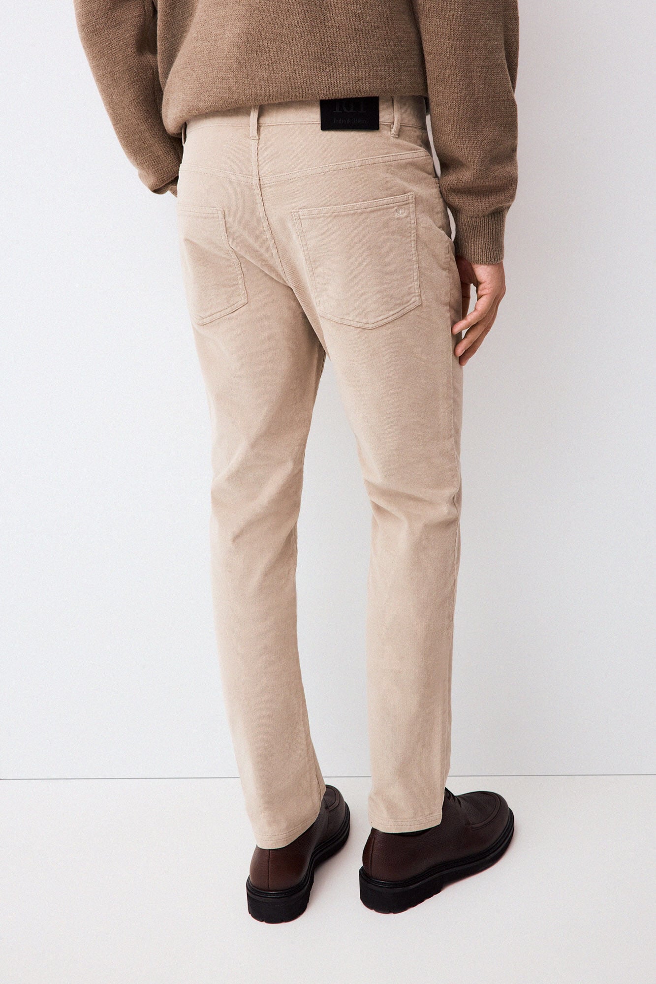Pedro del Hierro Corduroy slim fit 5-pocket trousers Beige