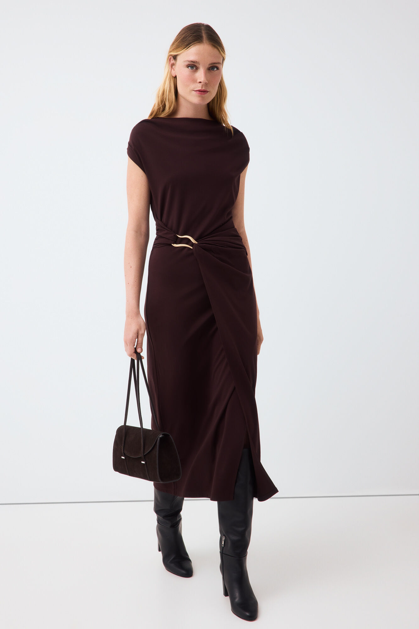 Pedro del Hierro Gold fitted dress