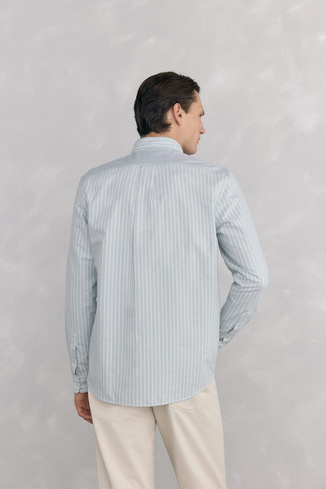 Pedro del Hierro Camisa ic&oacute;nica oxford &agrave;s riscas Verde