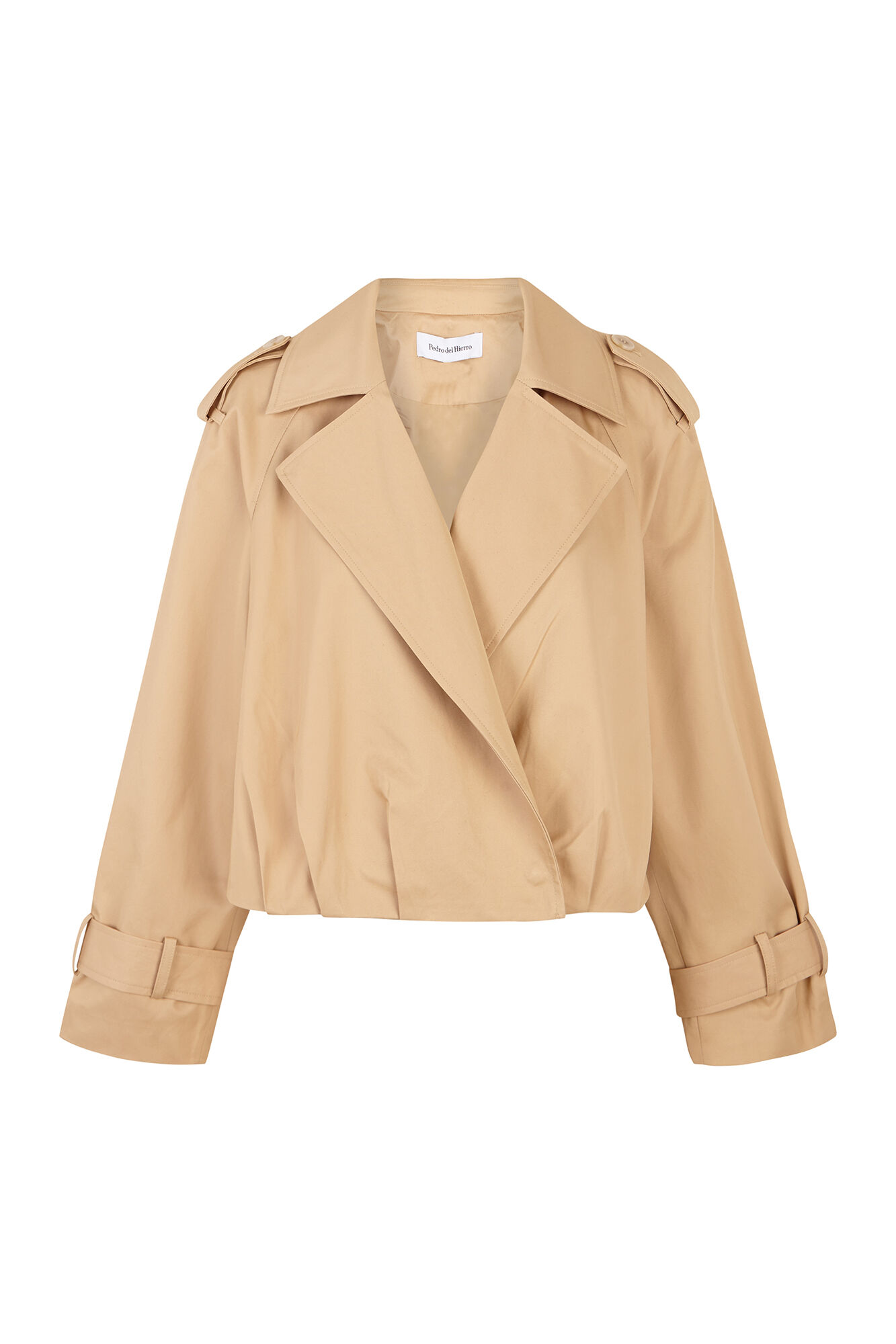 Pedro del Hierro Casaco cruzado crop Beige