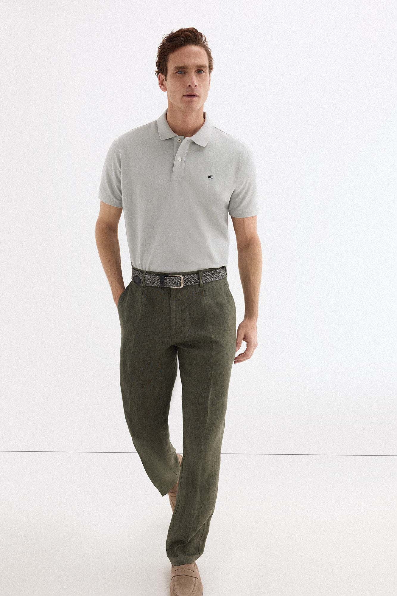 Pedro del Hierro Piqu&eacute; basic polo shirt Grey