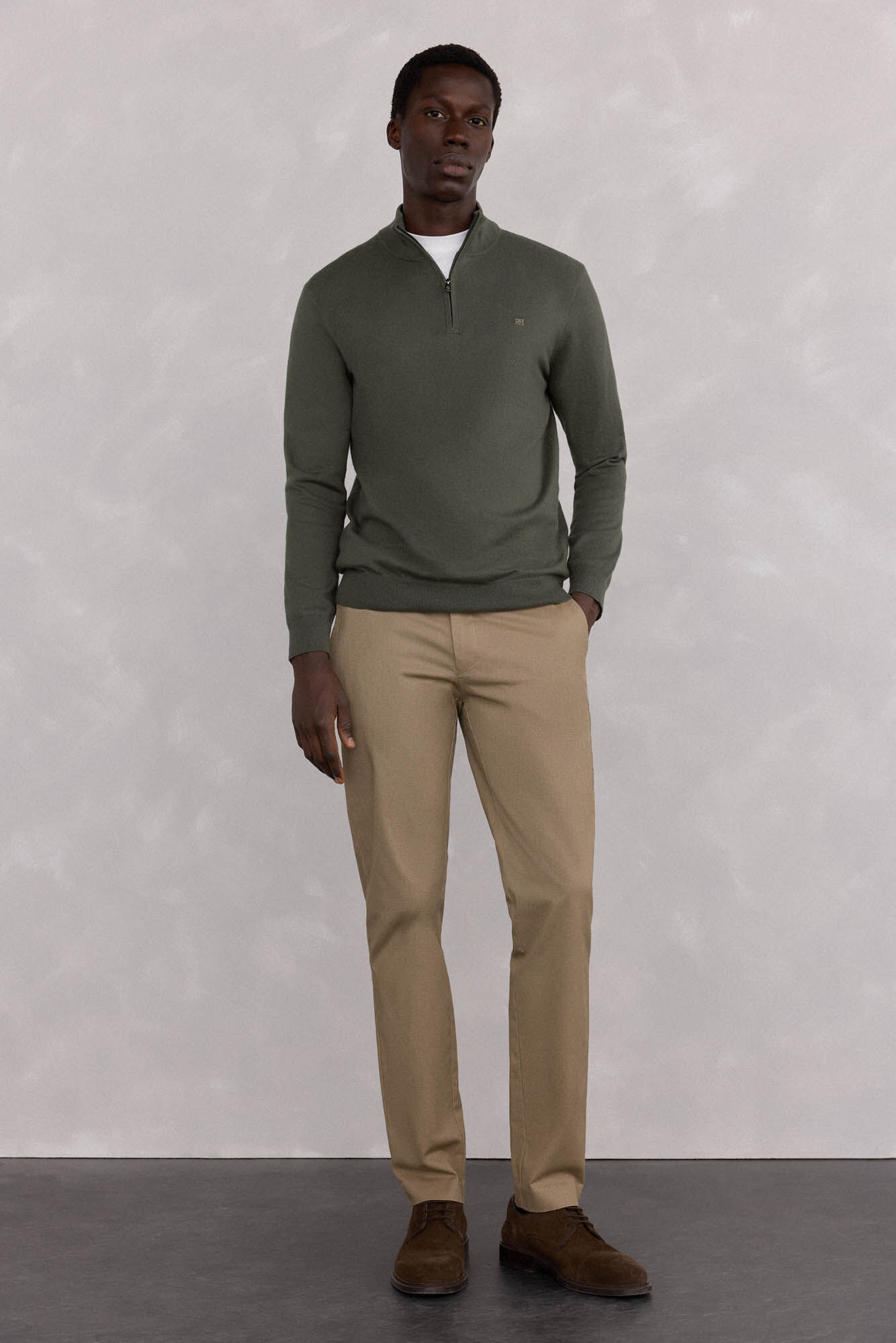 Pedro del Hierro Cal&ccedil;a cal&ccedil;as chino com estampa slim fit Beige