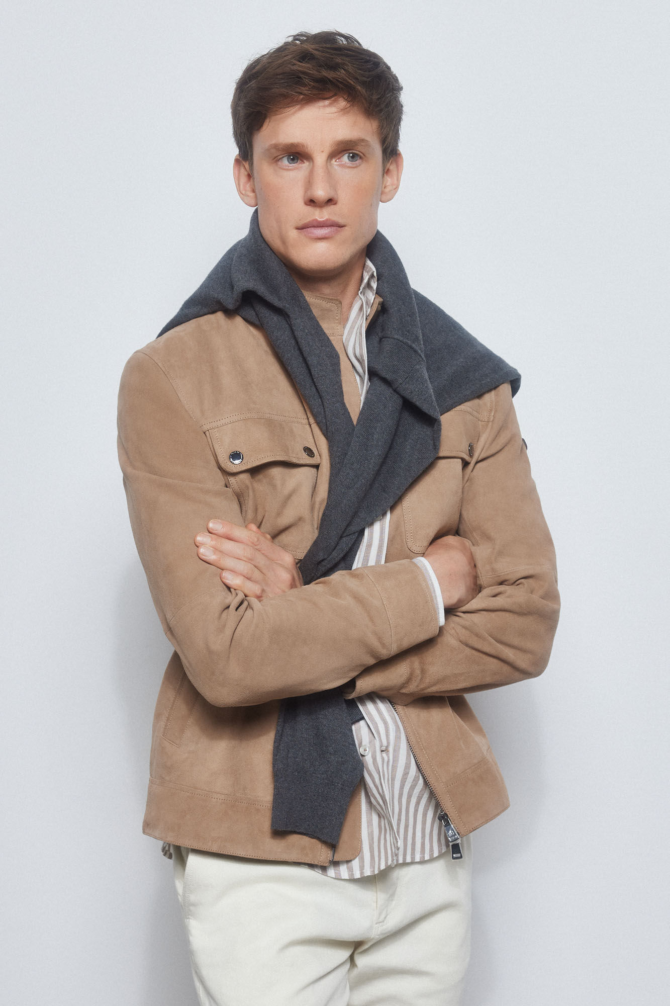 Pedro del Hierro Cazadora de ante Beige