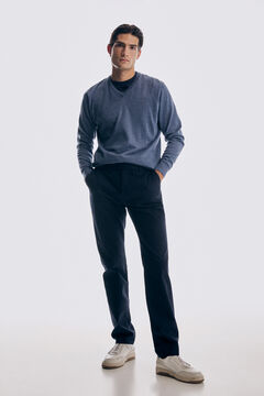 Pedro del Hierro Micro pattern regular fit trousers Blue