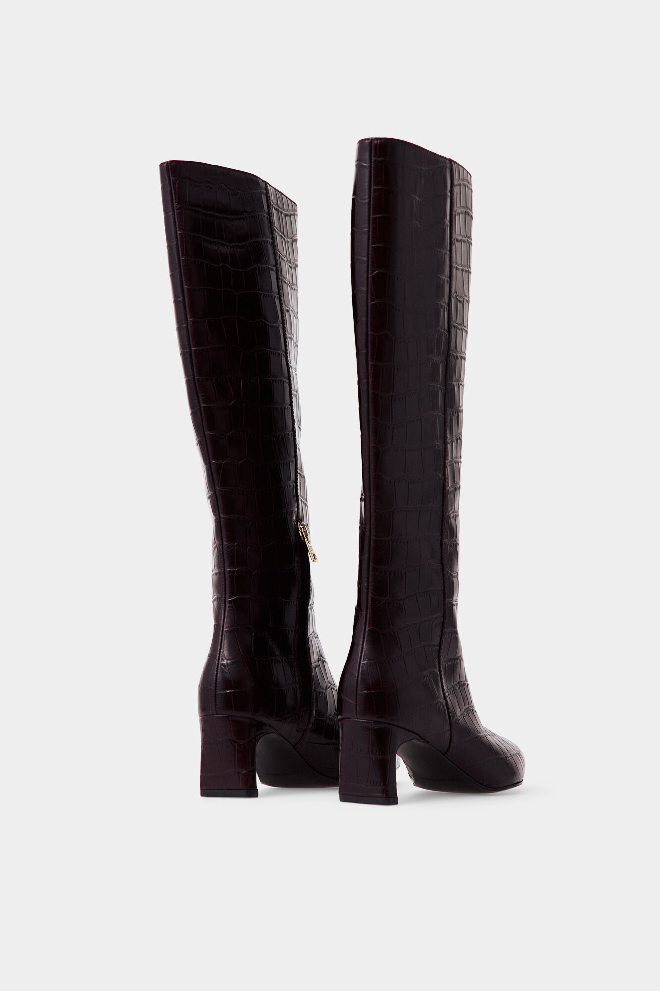 Pedro del Hierro Leather high boot Burgundy