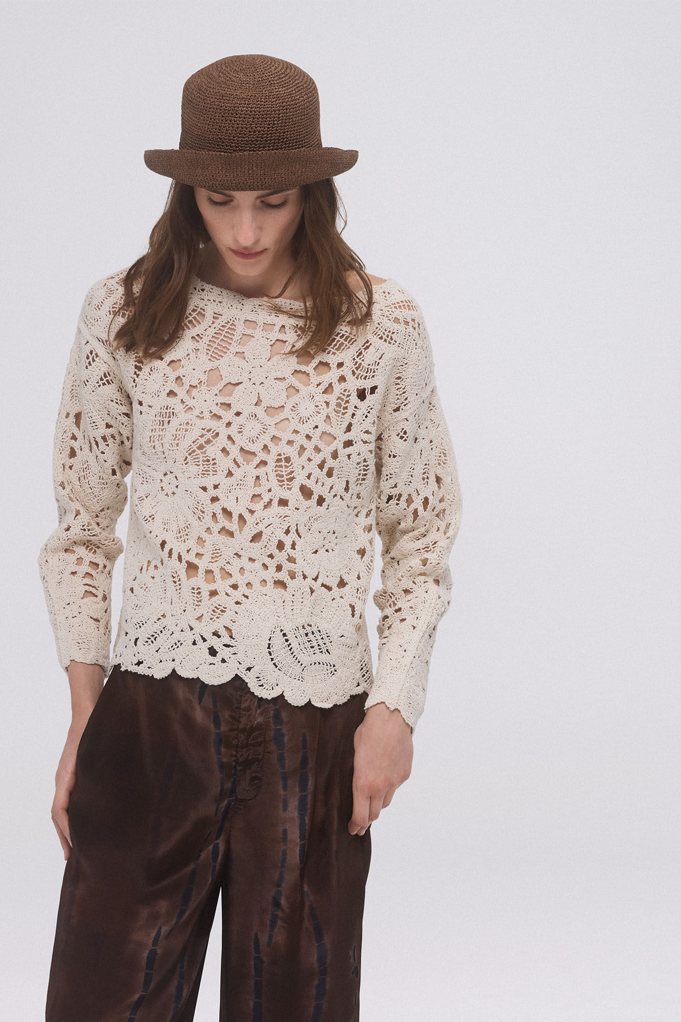 Pedro del Hierro Jersey crochet Beige