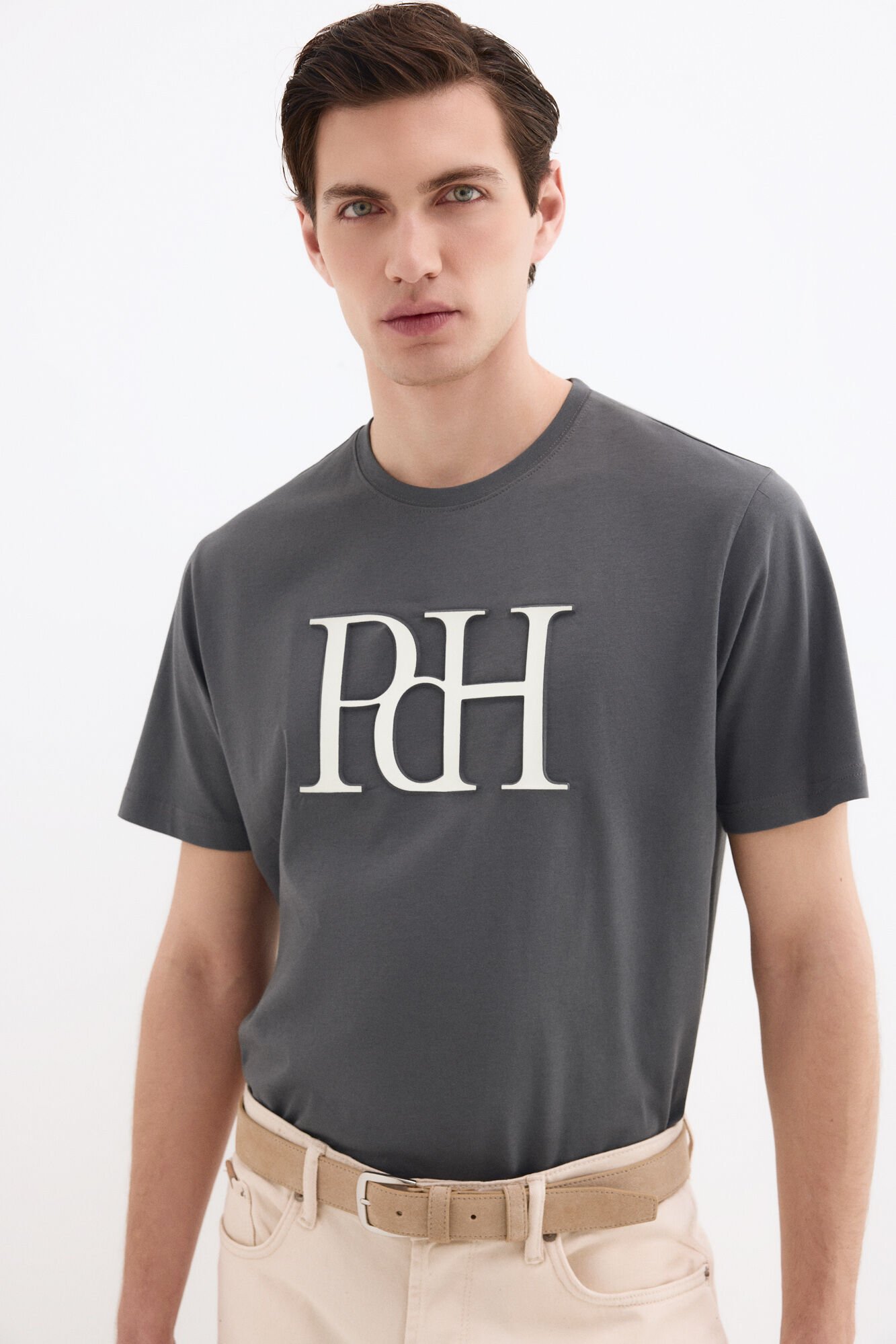 Pedro del Hierro Camiseta logo grande Gris