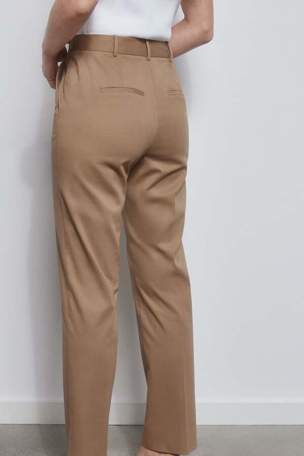 Pedro del Hierro Straight cut suit trousers Beige