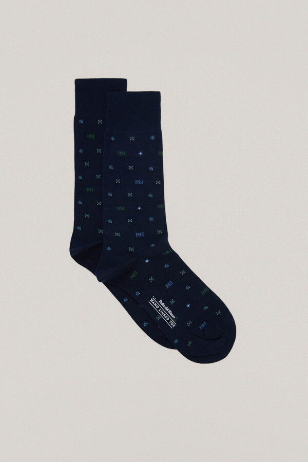 Pedro del Hierro Logo motif socks Blue