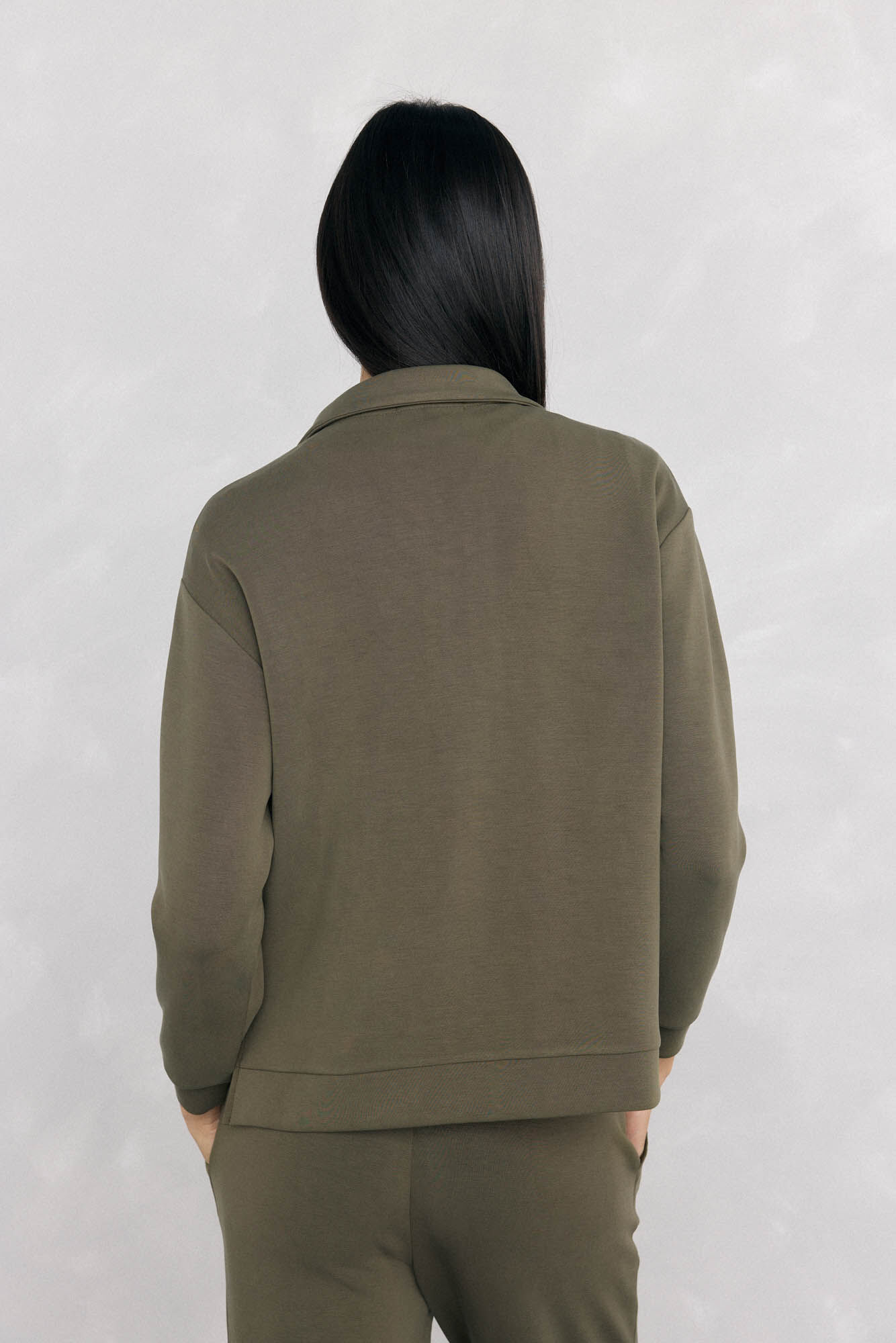 Pedro del Hierro soft touch sweatshirt with Perkins neck Green