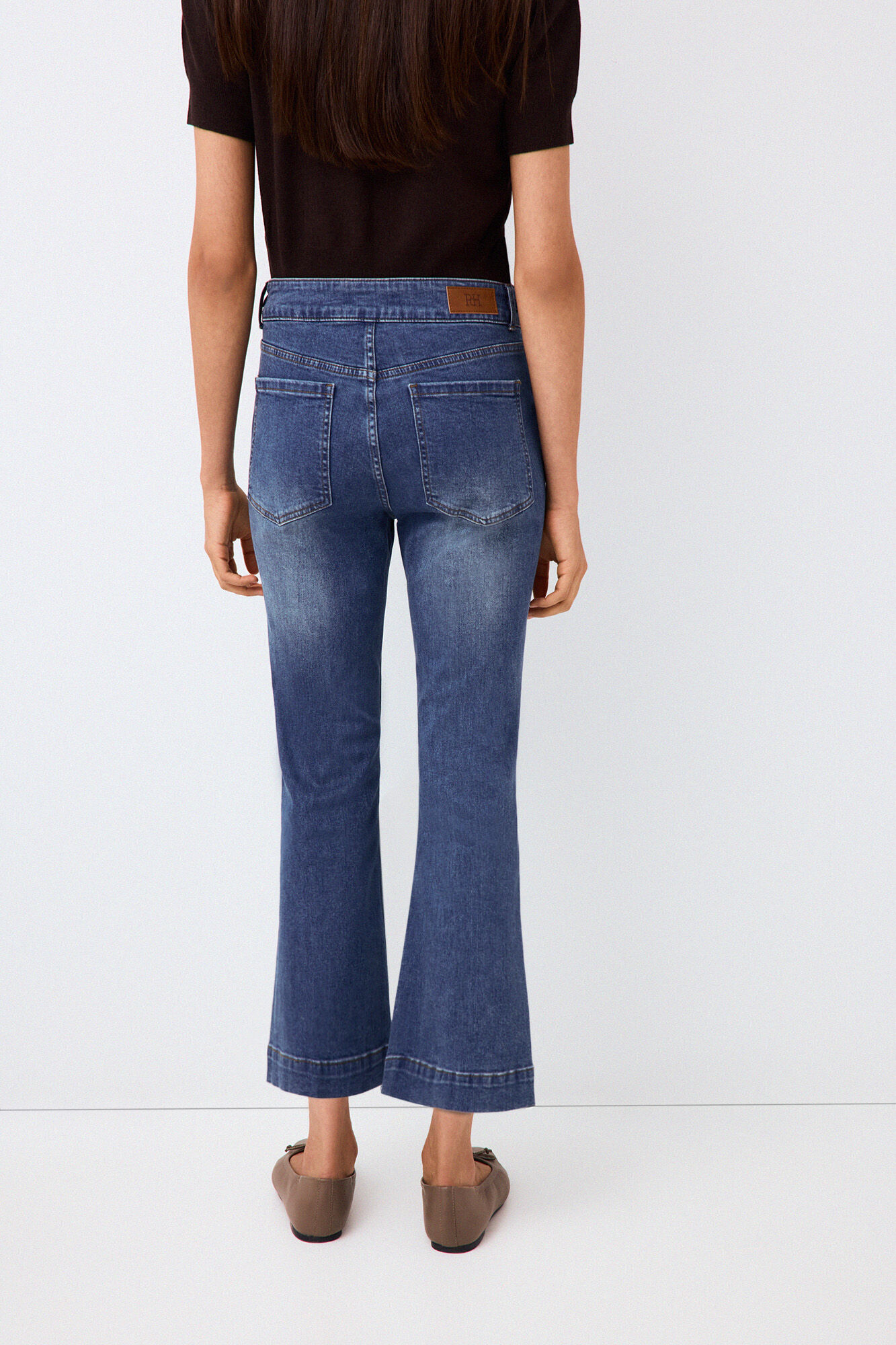 Pedro del Hierro Cropped flare jeans Blue