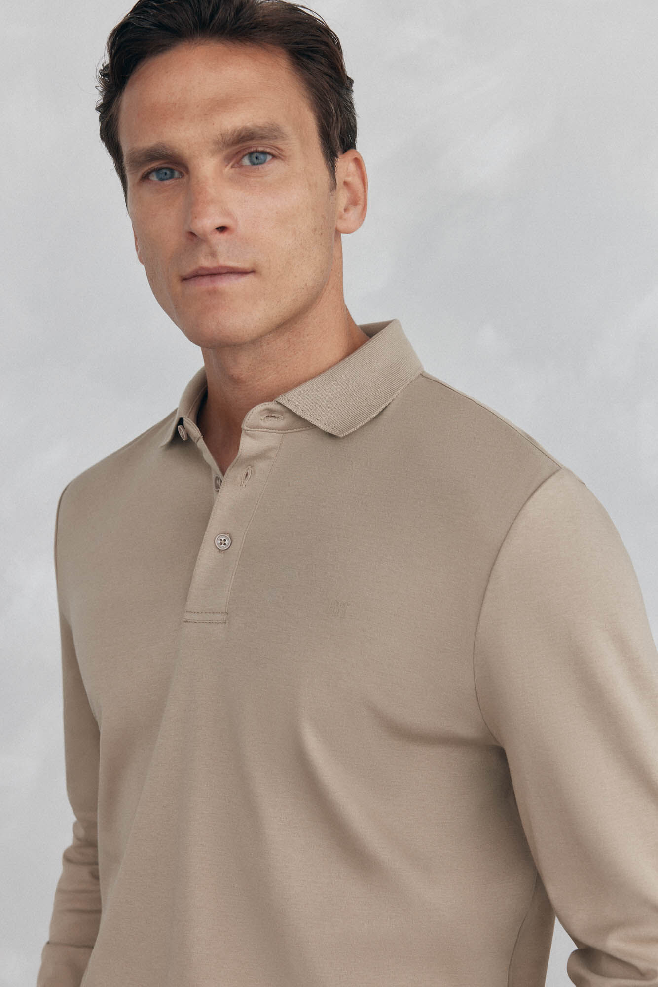 Pedro del Hierro Mercerized long sleeve polo shirt