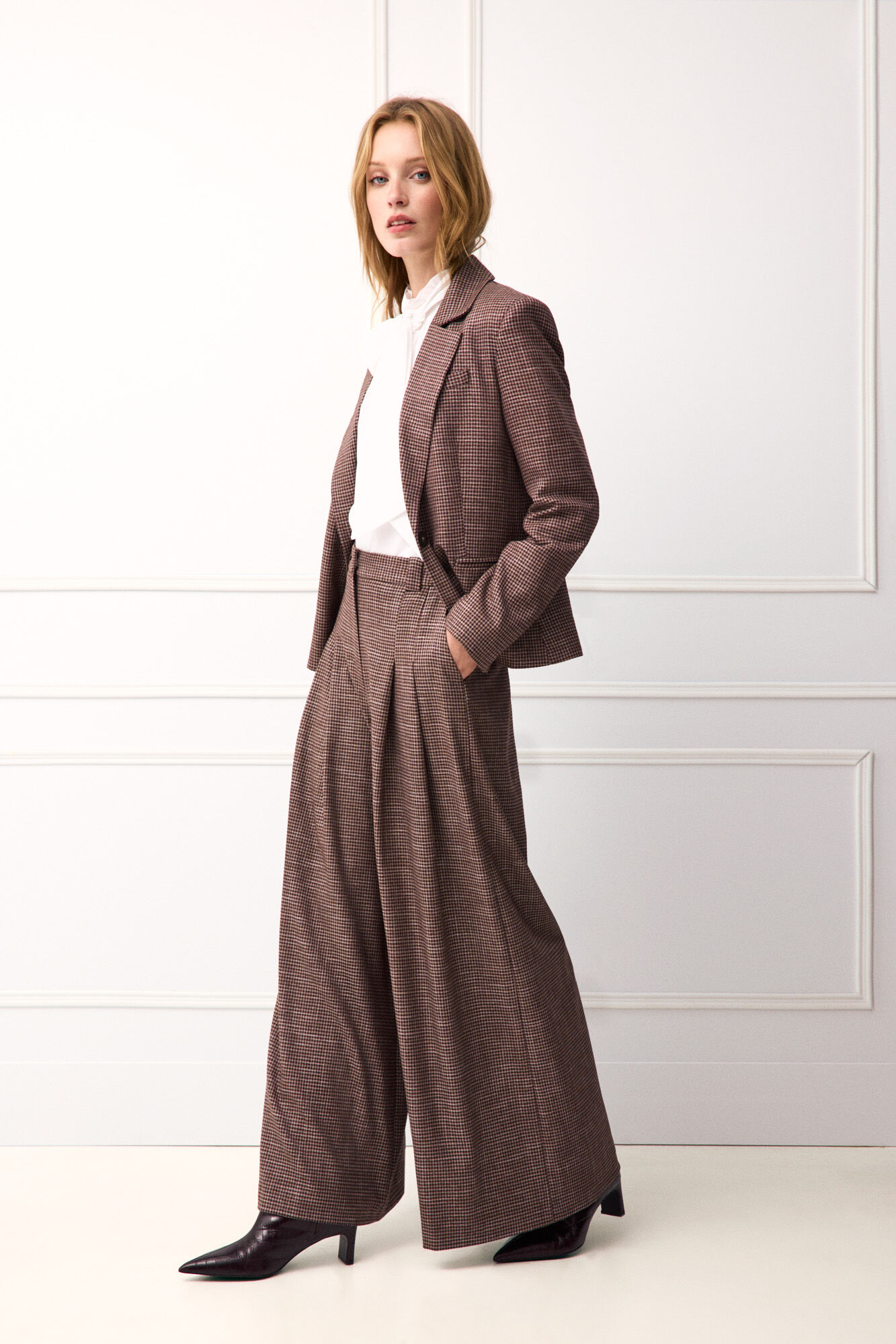 TFP by Tamara Falc&oacute; Checked blazer Brown