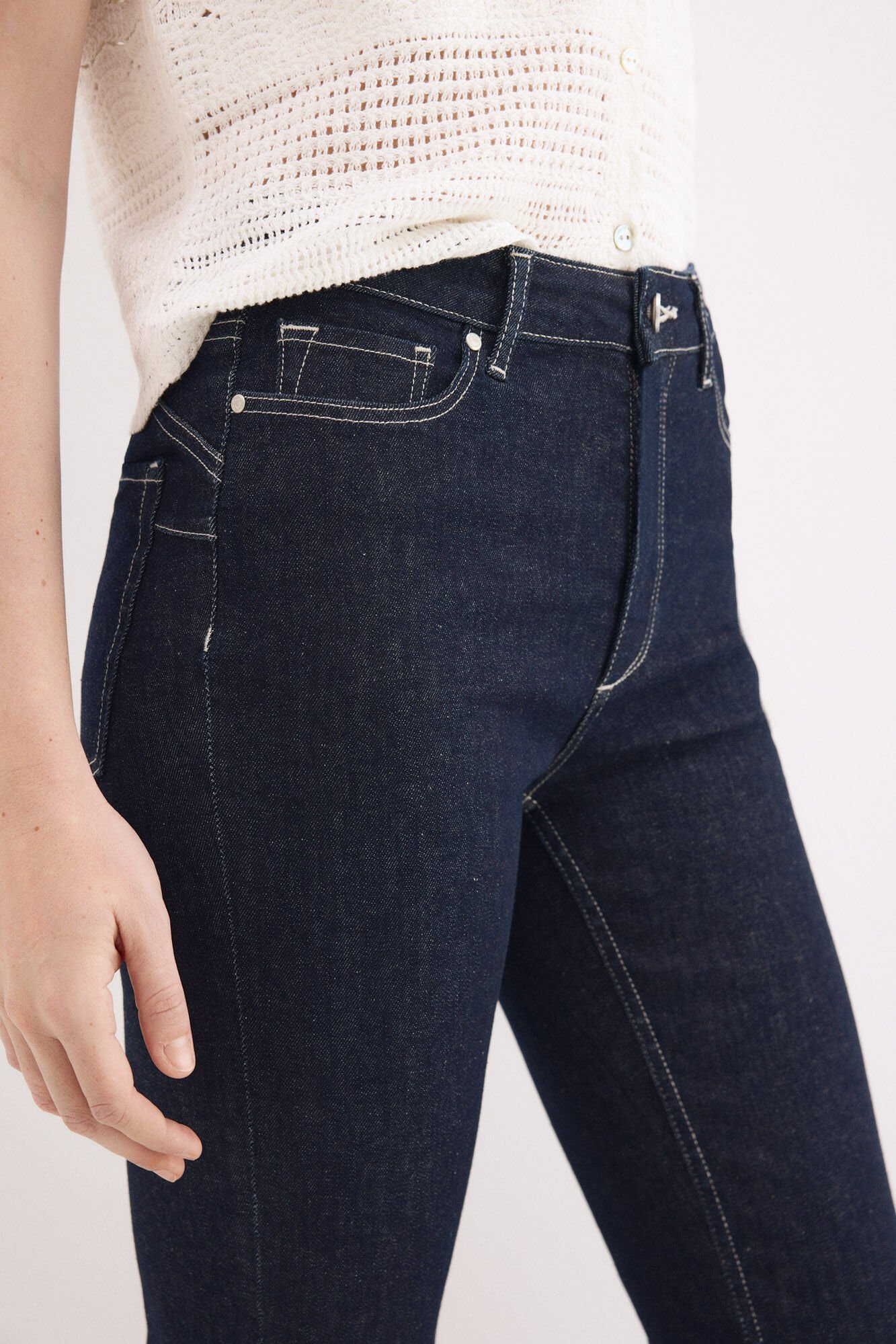 Pedro del Hierro Push-up flare cropped jeans Blue