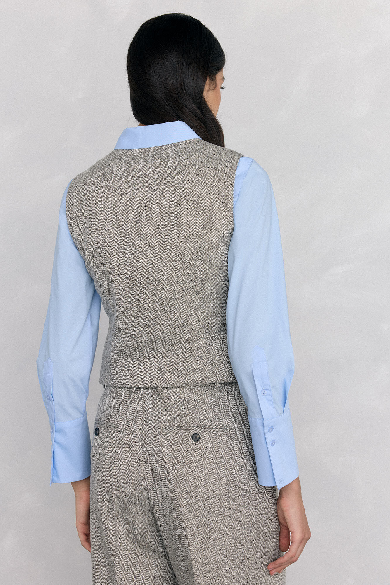 Pedro del Hierro Colete de espiga Cizento