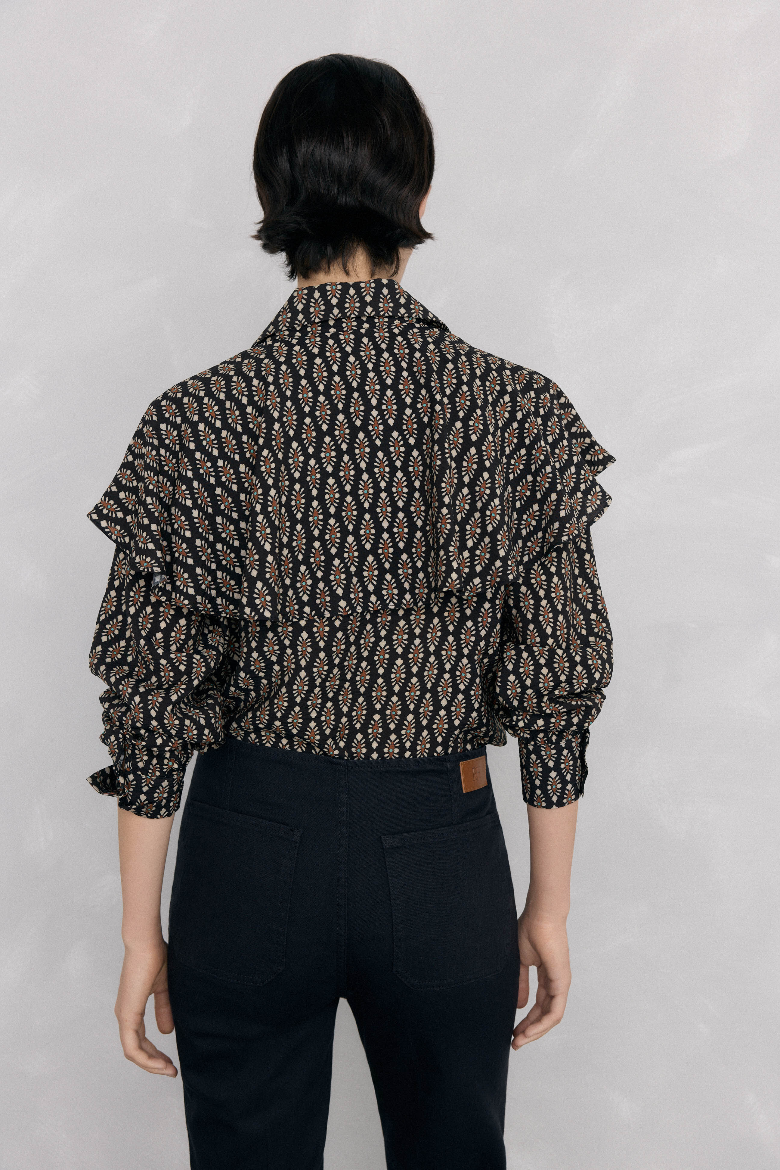 Pedro del Hierro Cape print blouse Grey