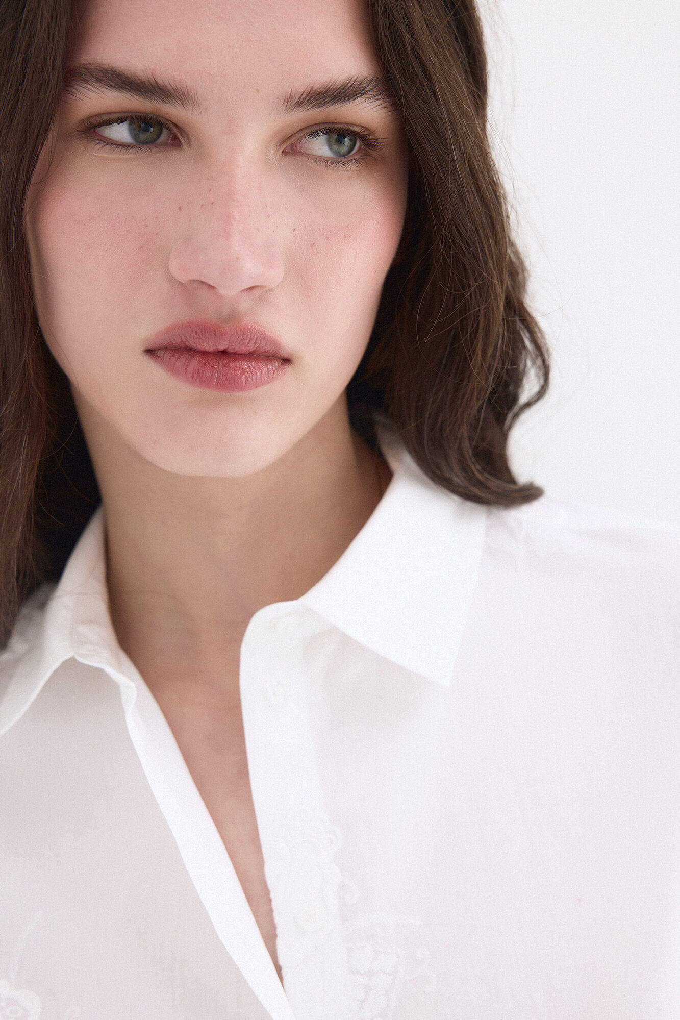 Pedro del Hierro Loose embroidered shirt White