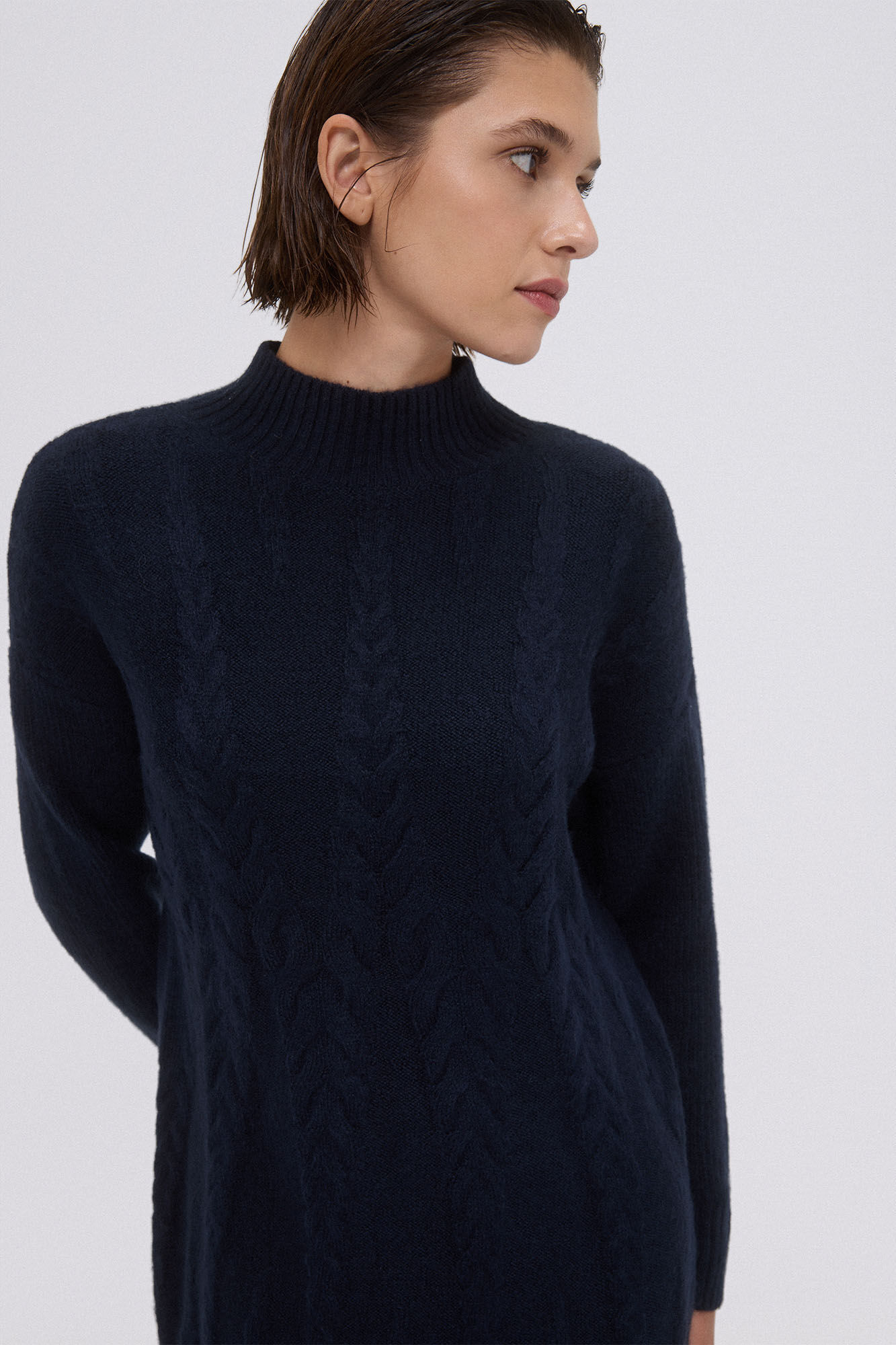 Pedro del Hierro Jersey-knit cross-knit dress Blue