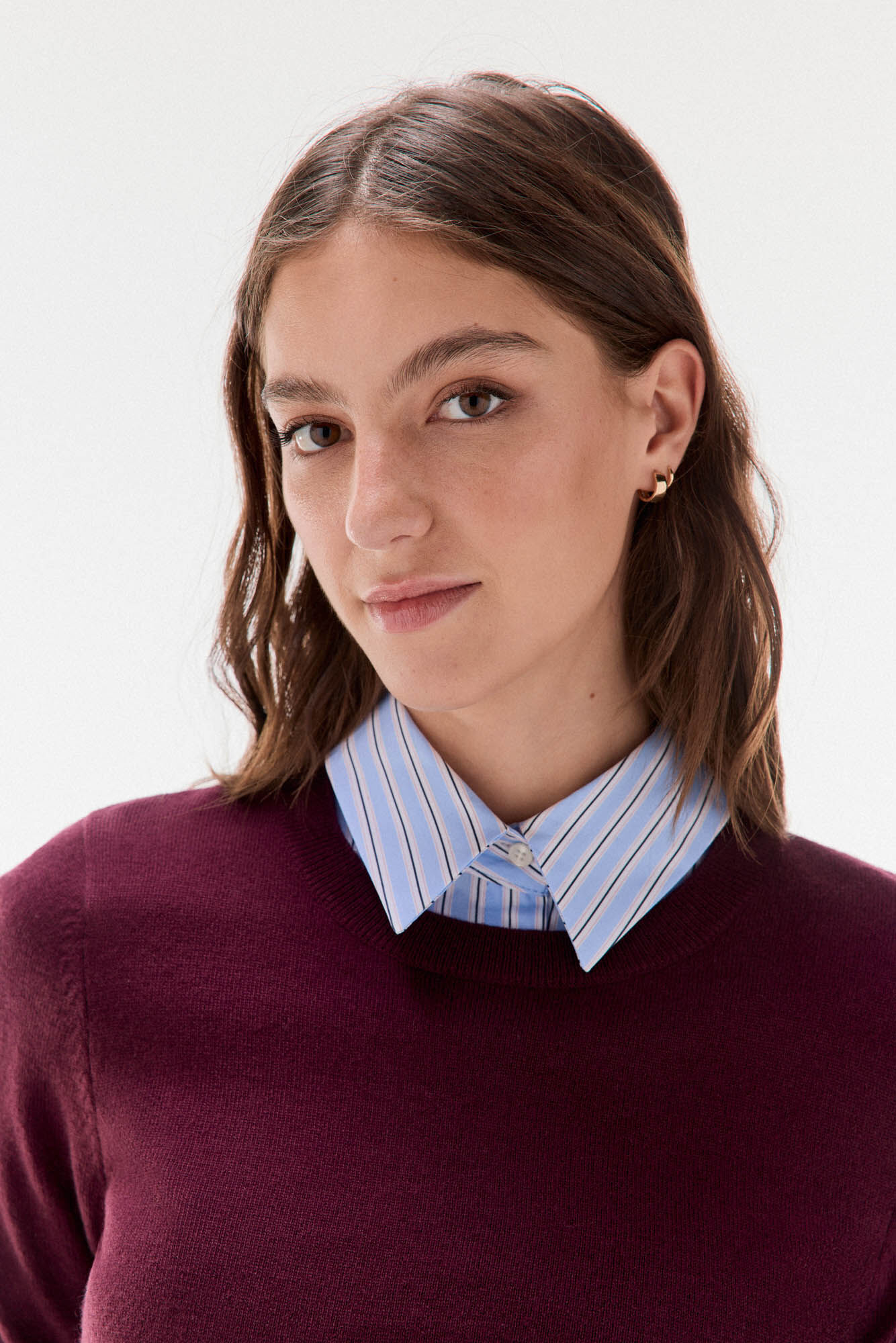 TFP by Tamara Falc&oacute; 100% wool sweater with scarf Burgundy