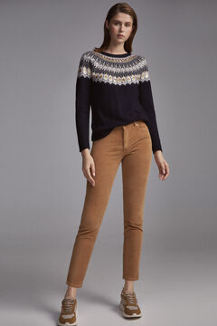 Pedro del Hierro Push-up corduroy trousers Beige