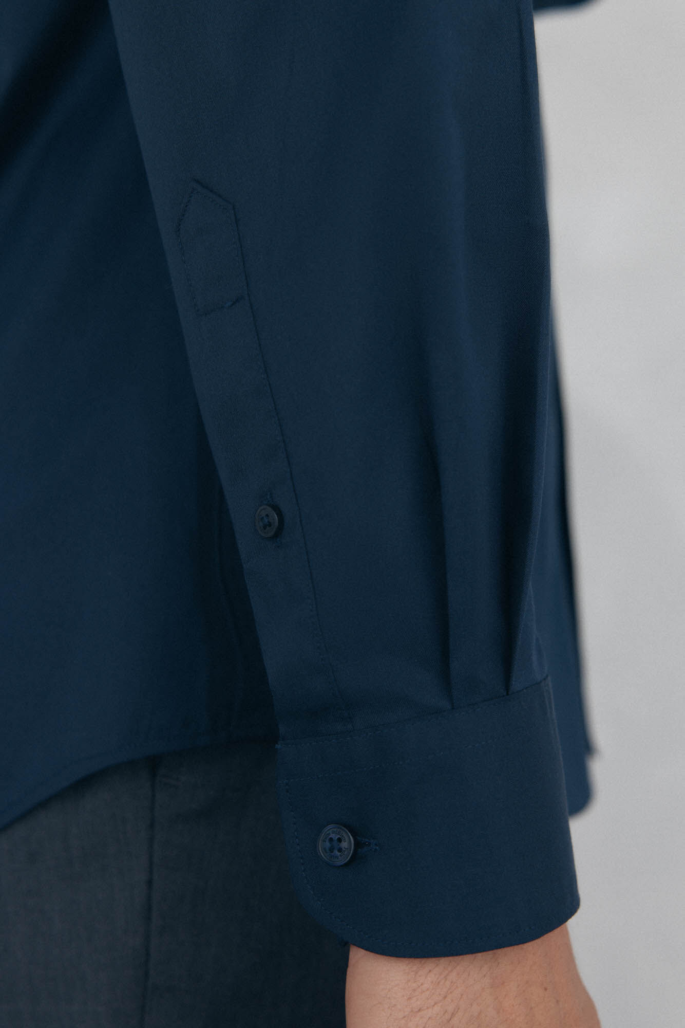 Pedro del Hierro Camisa lisa twill f&aacute;cil plancha + anti olor slim fit Azul