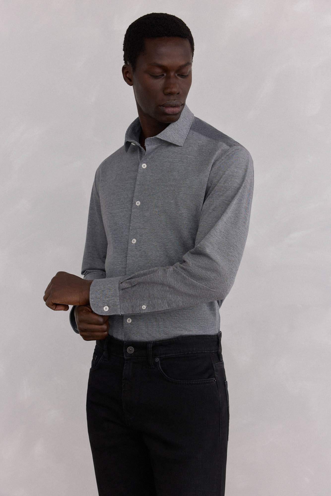 Pedro del Hierro jersey-knit knit shirt Grey