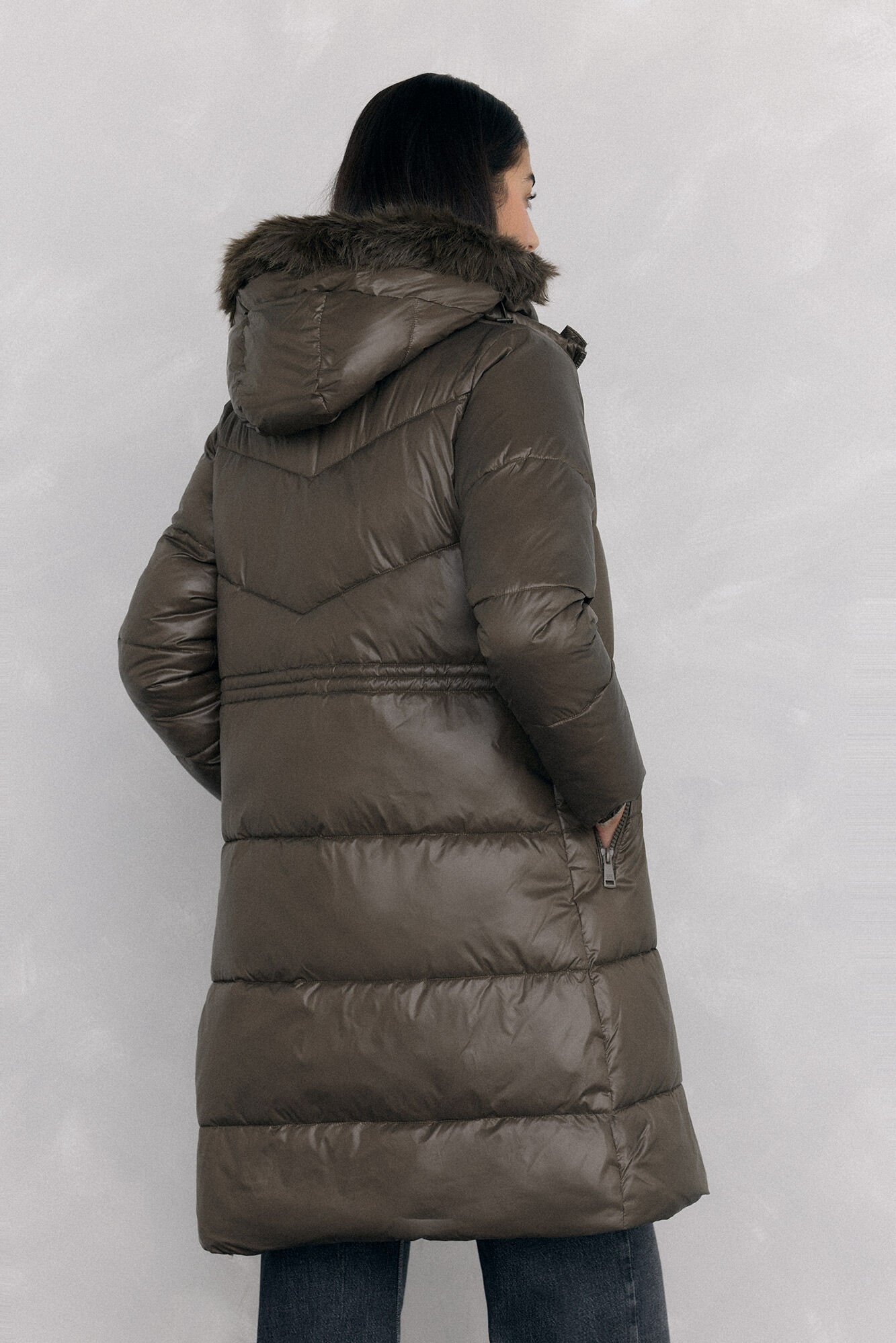 Pedro del Hierro Parka comprida capuz Verde