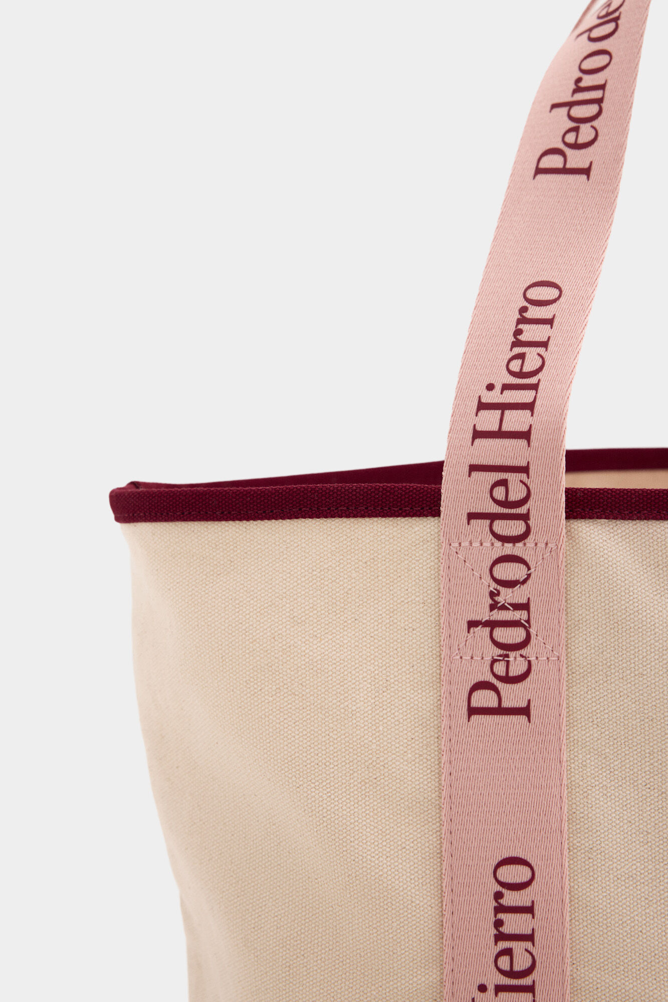 Pedro del Hierro Two-tone fabric bag Beige