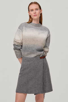 Pedro del Hierro Mini skirt with fringing Grey