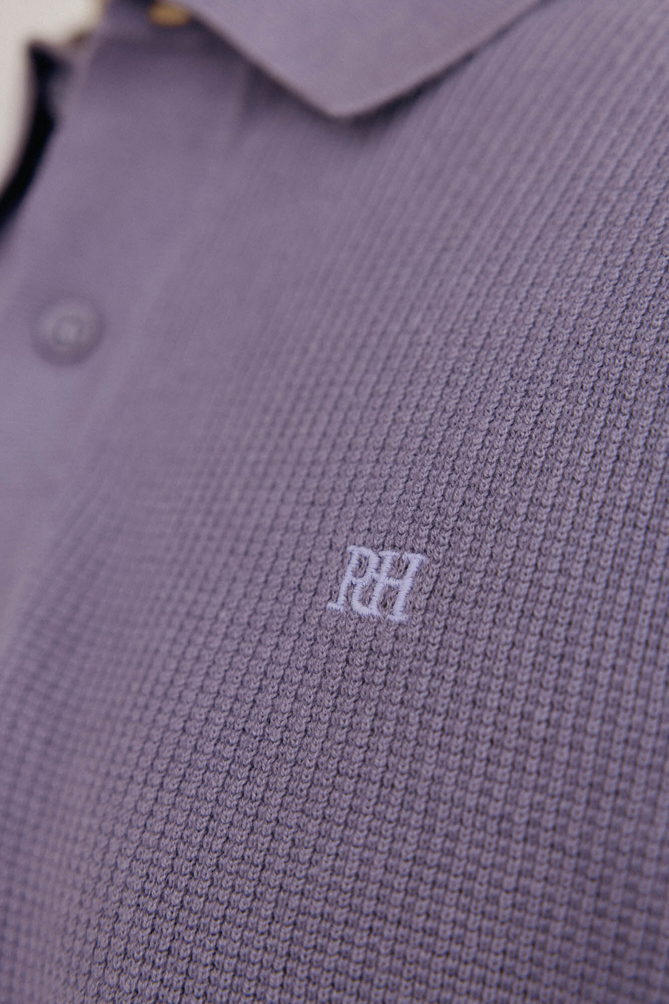 Pedro del Hierro Fine knit structured polo shirt neck jersey-knit 