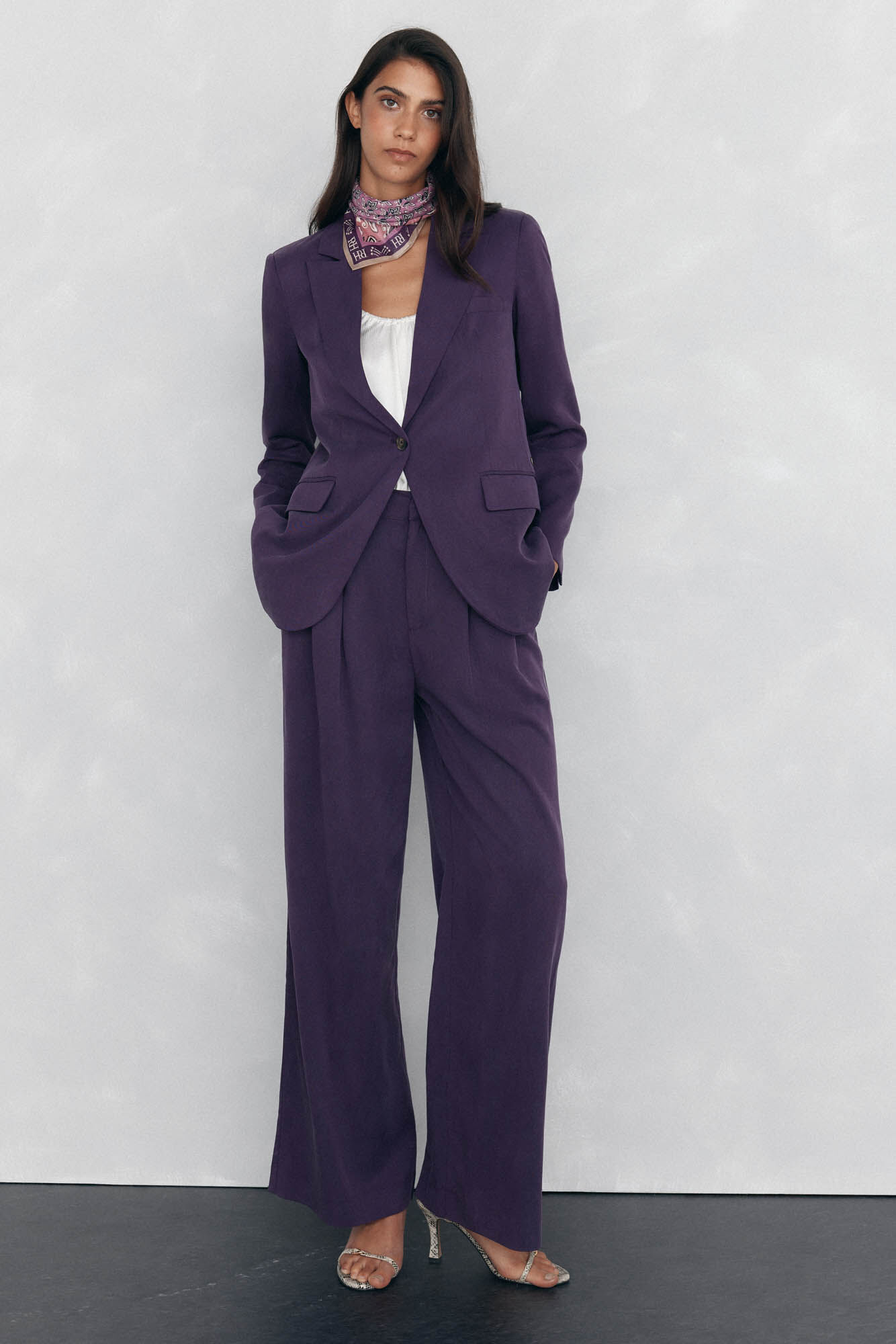 Pedro del Hierro Straight suit trousers Purple