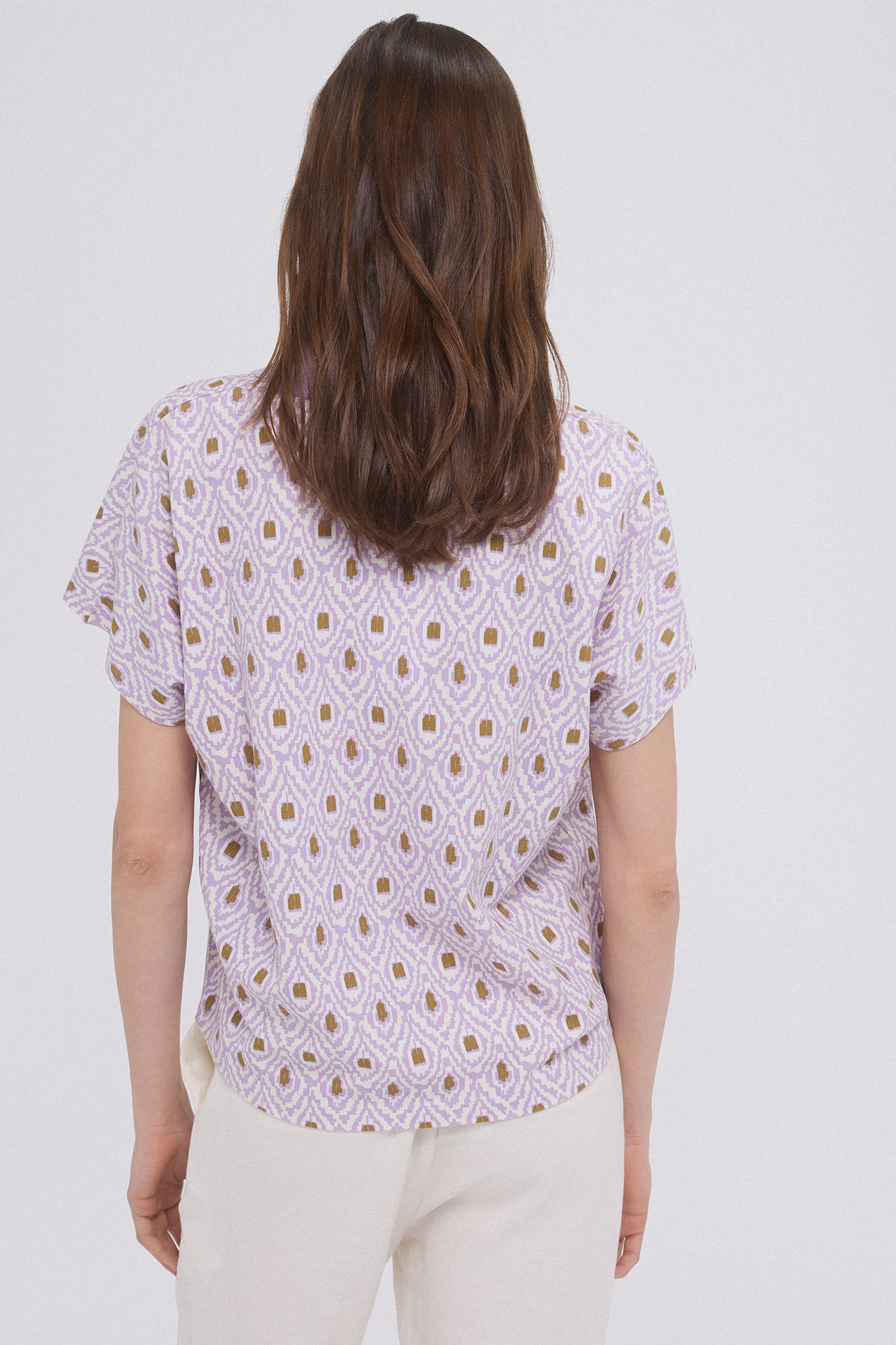 Pedro del Hierro Polo estampado manga corta Morado