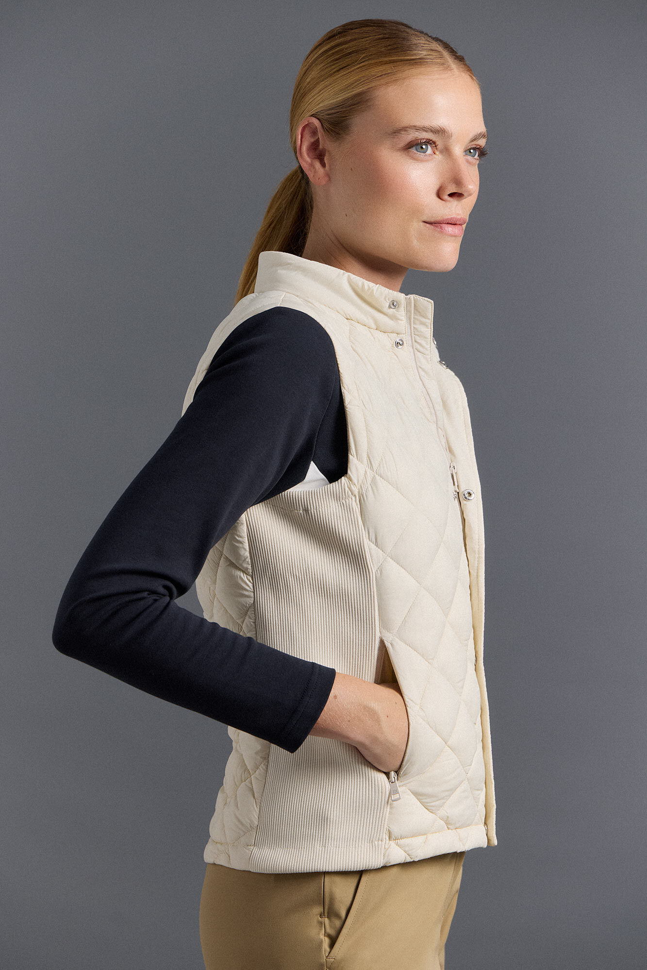 Pedro del Hierro Padded golf vest Ecru