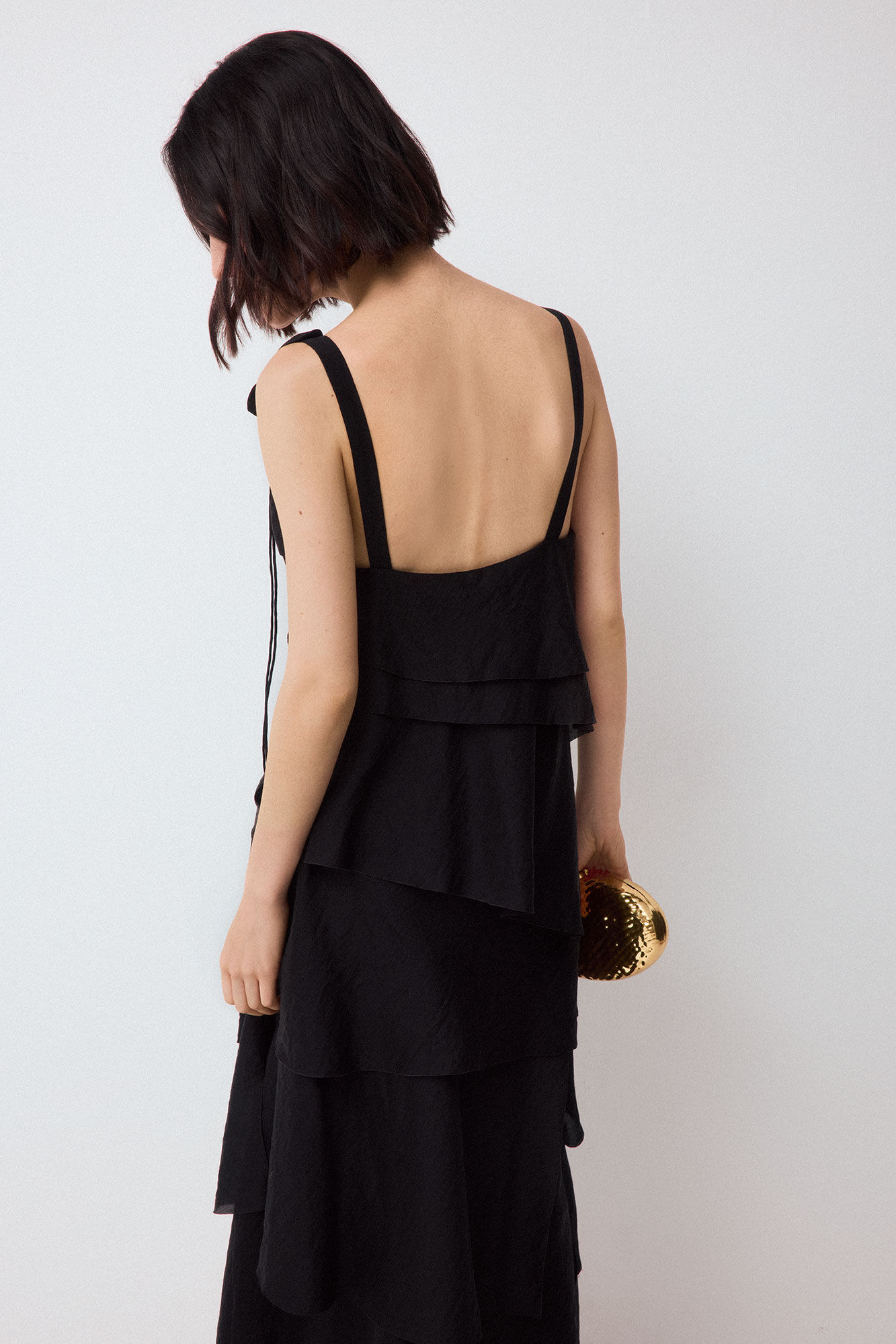 Pedro del Hierro Floral ruffles dress Black