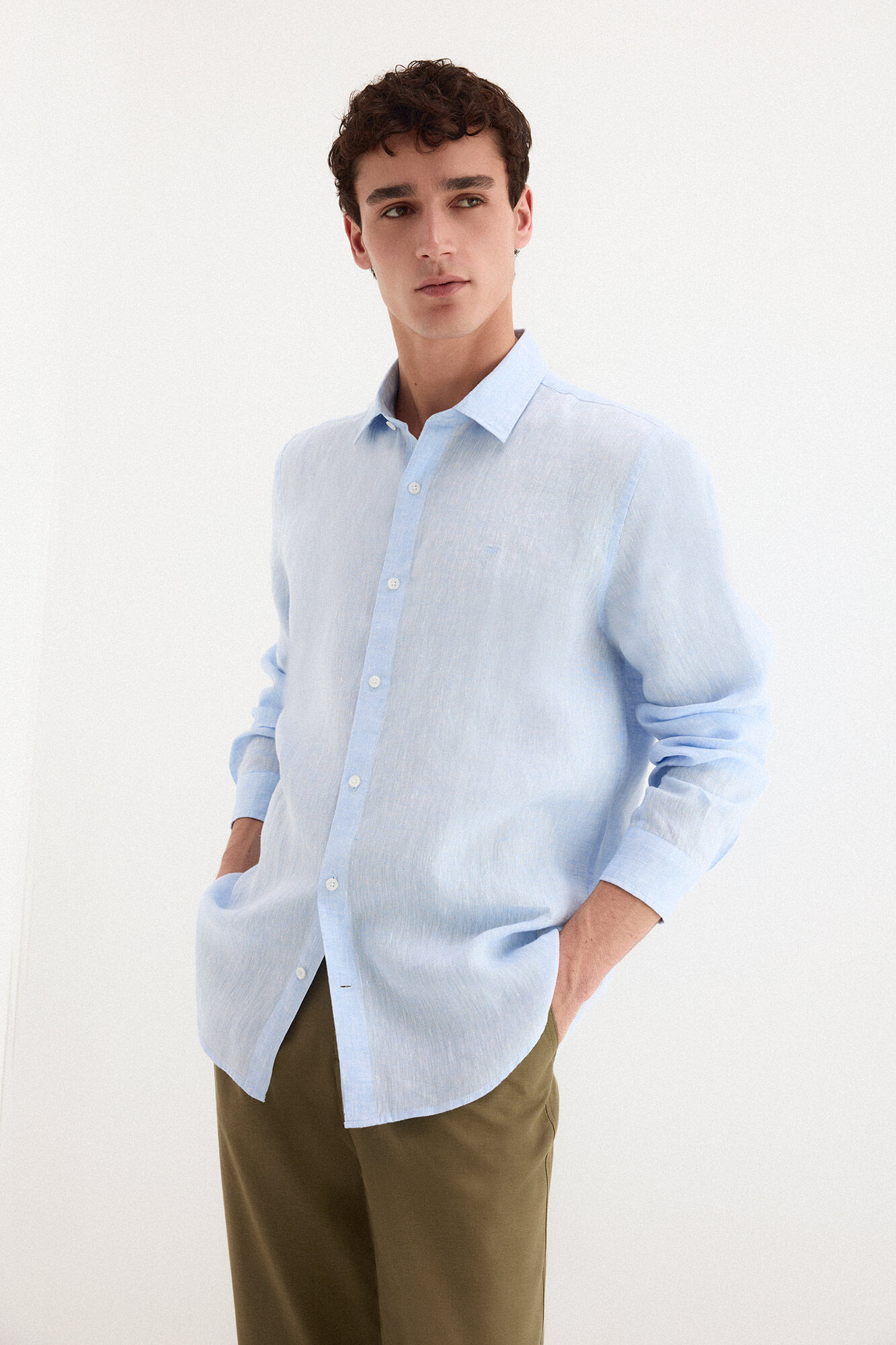 Pedro del Hierro Plain linen shirt
