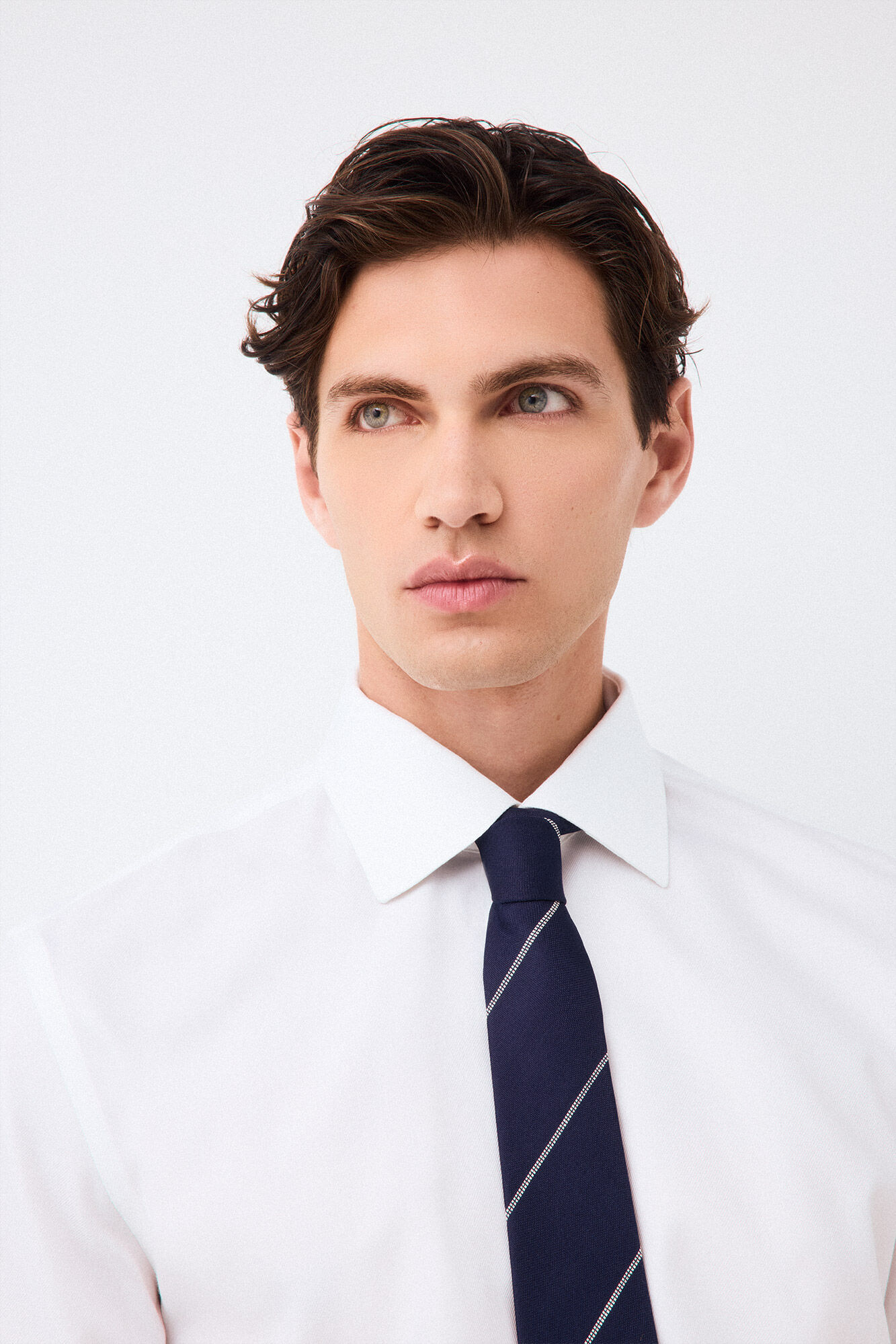Pedro del Hierro Plain non-iron + anti-stain double cuff dress shirt White