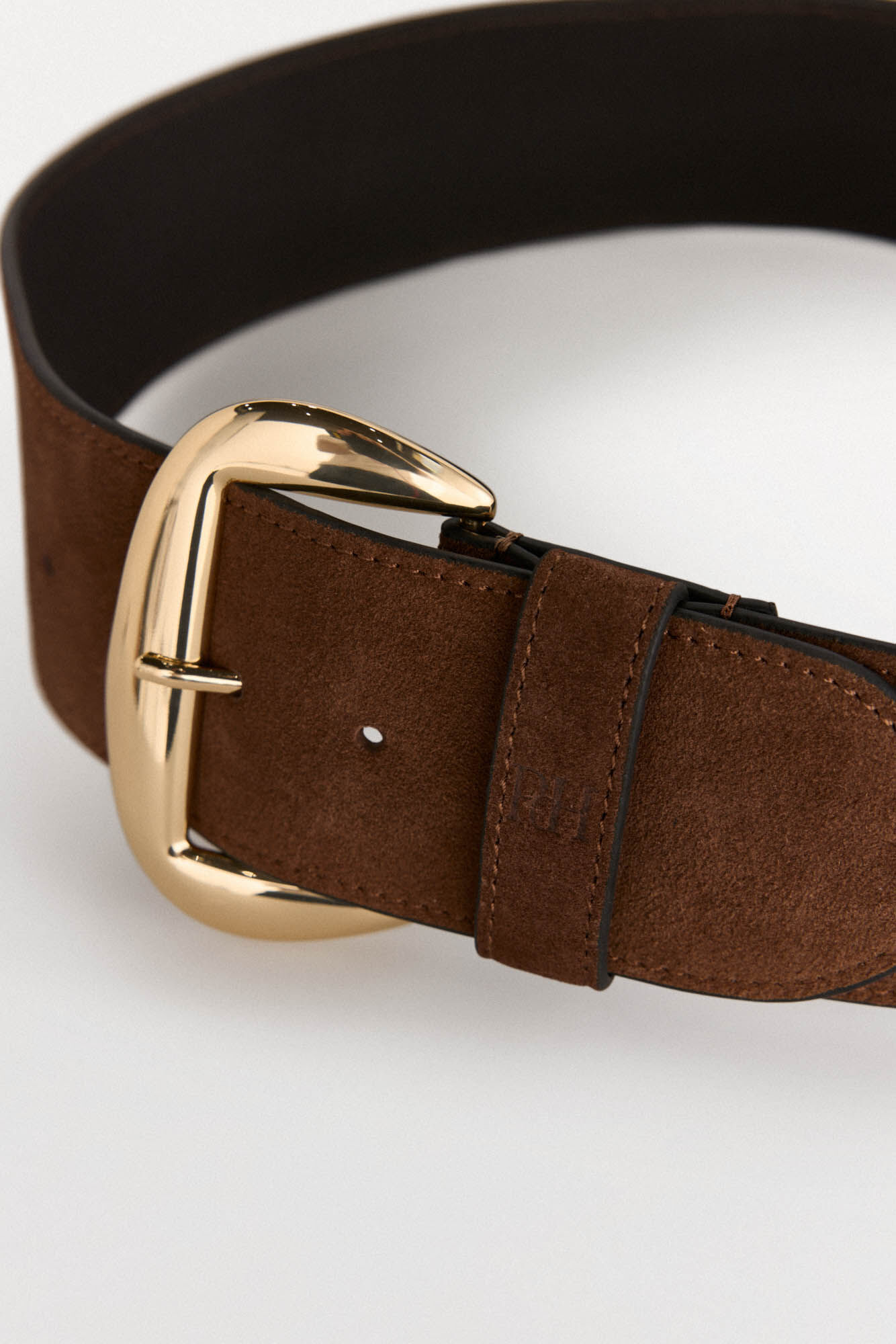 Pedro del Hierro Cinto largo de pele com fivela oval Marrom