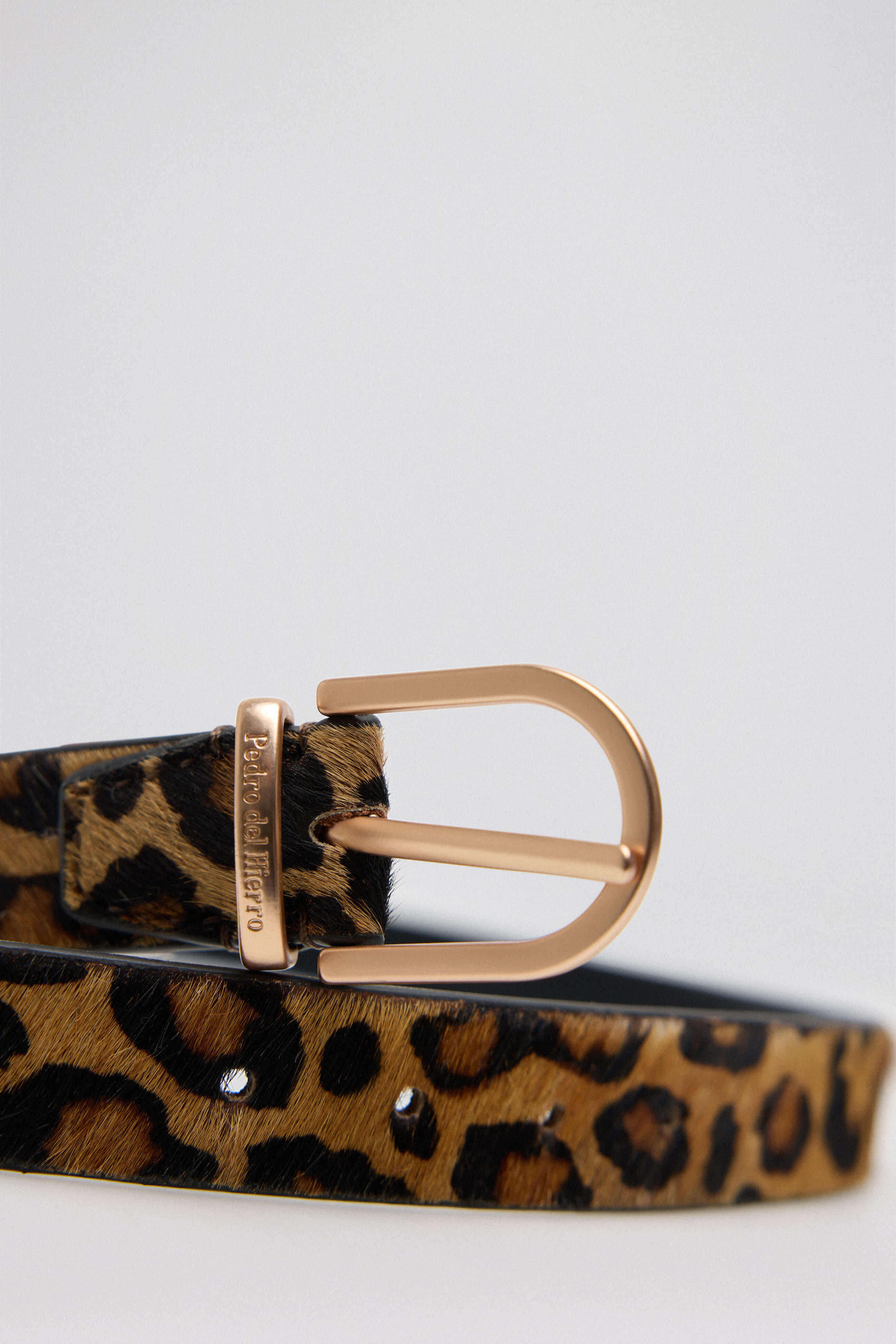 Pedro del Hierro Animal print leather belt Brown