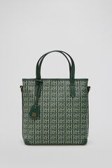 Pedro del Hierro Mini tote logo and leather Green