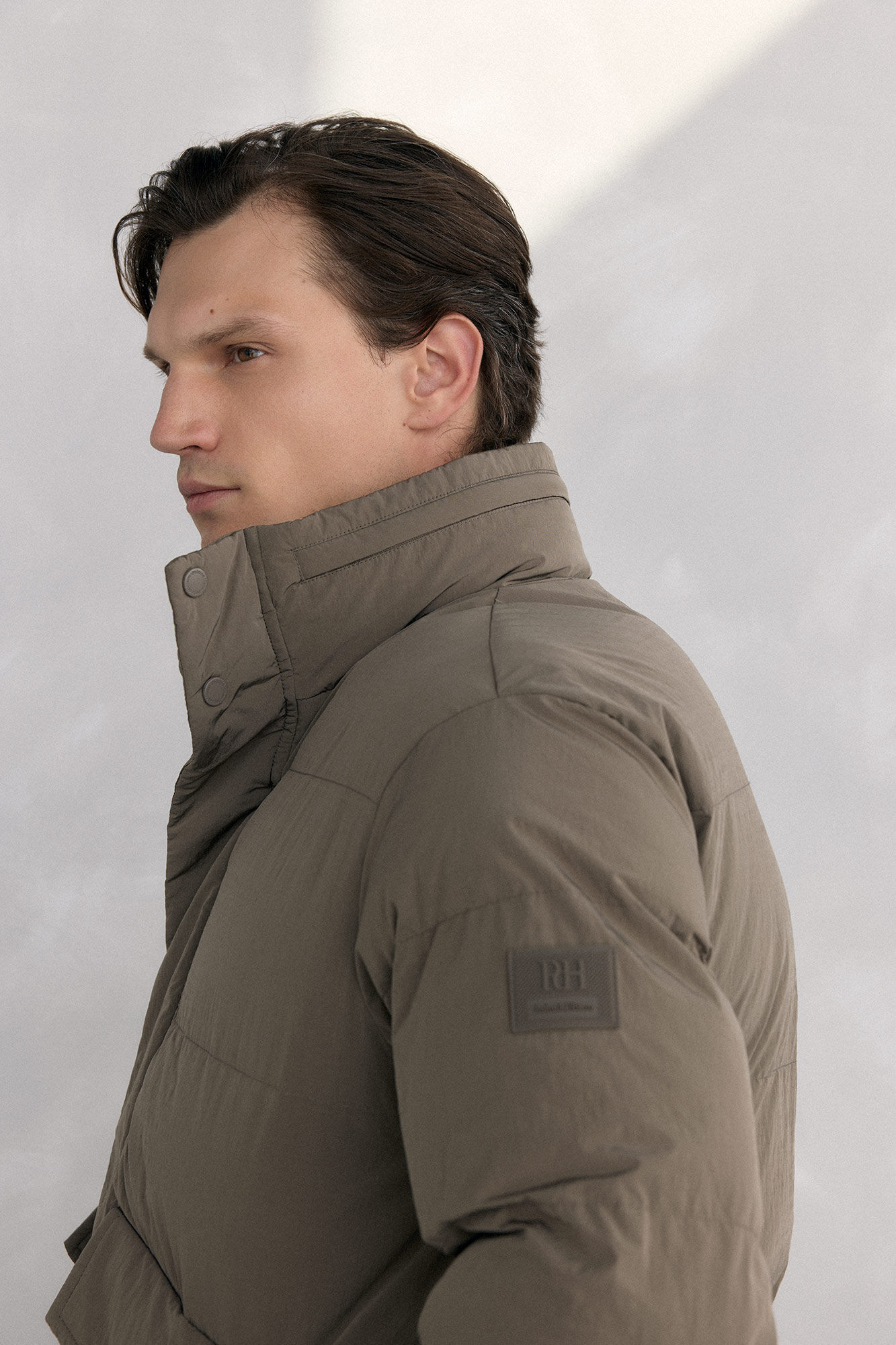 Pedro del Hierro Padded jacket with pocket detail Beige