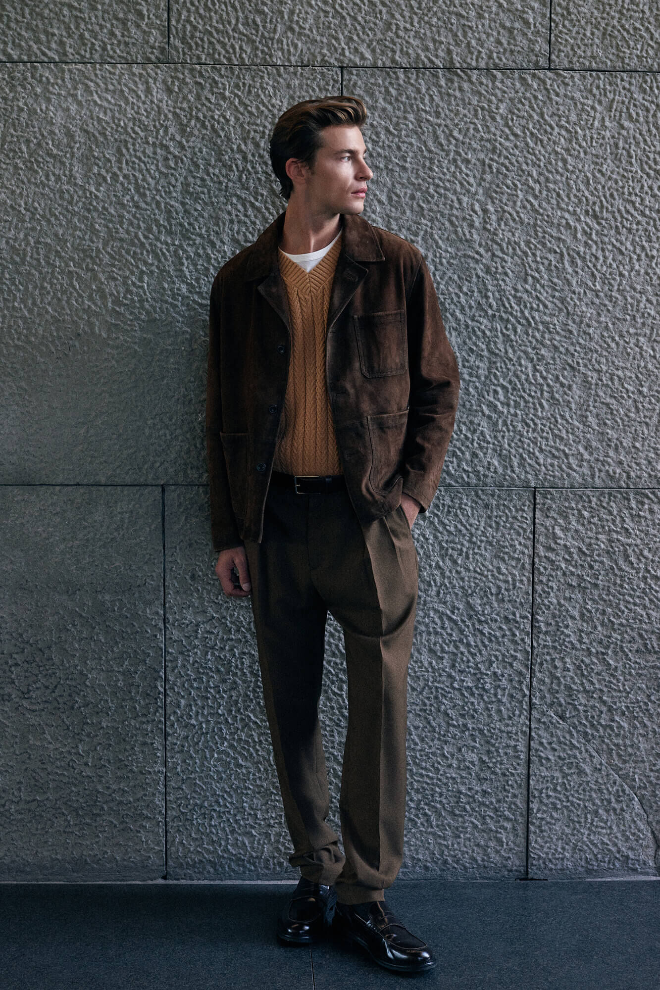 Pedro del Hierro Sobrecamisa pele camur&ccedil;a Marrom