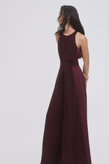 Pedro del Hierro Contrast jumpsuit and bow or tie Burgundy