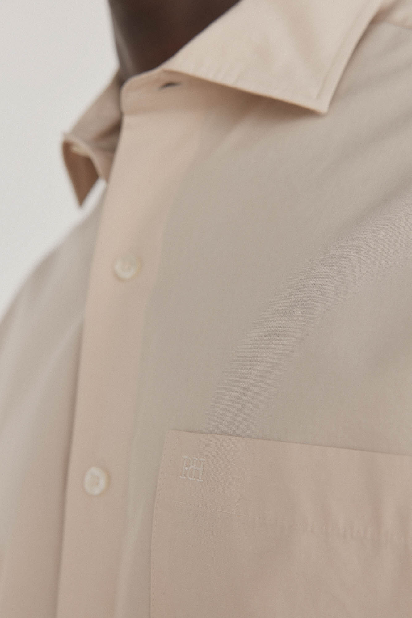 Pedro del Hierro Plain poplin shirt Beige