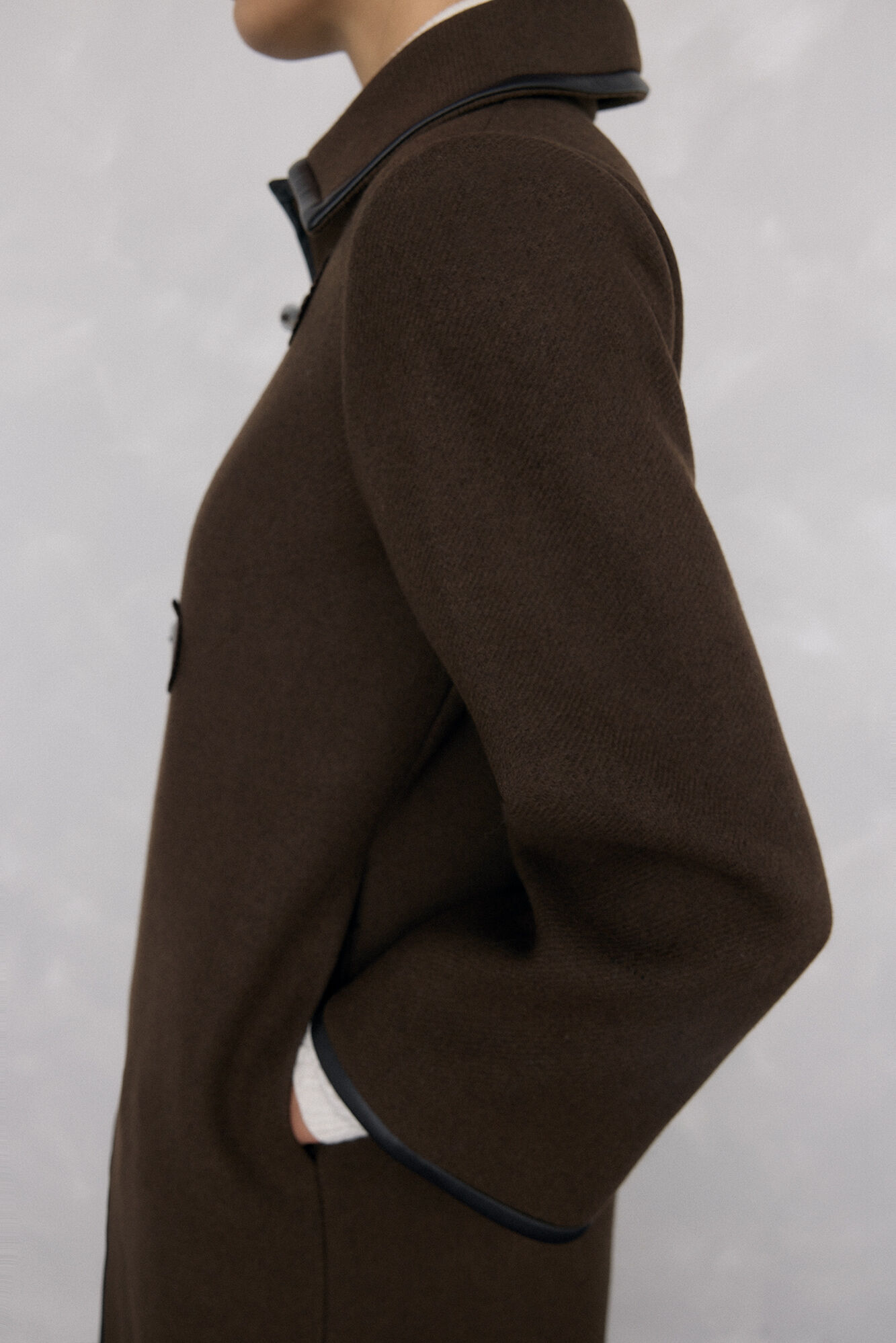 Pedro del Hierro Coat with contrasting details Brown