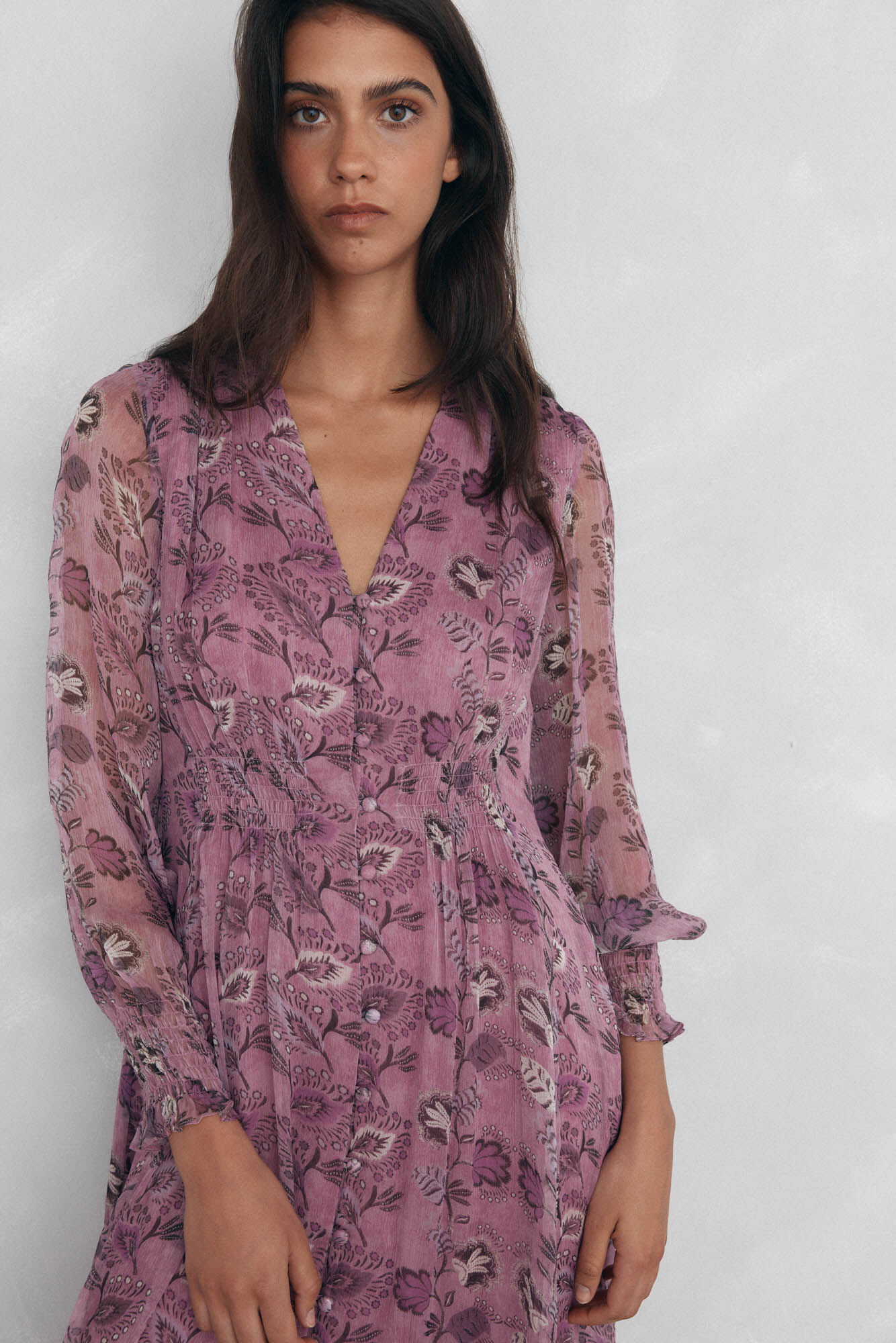 Pedro del Hierro Vestido comprido flu&iacute;do P&uacute;rpura